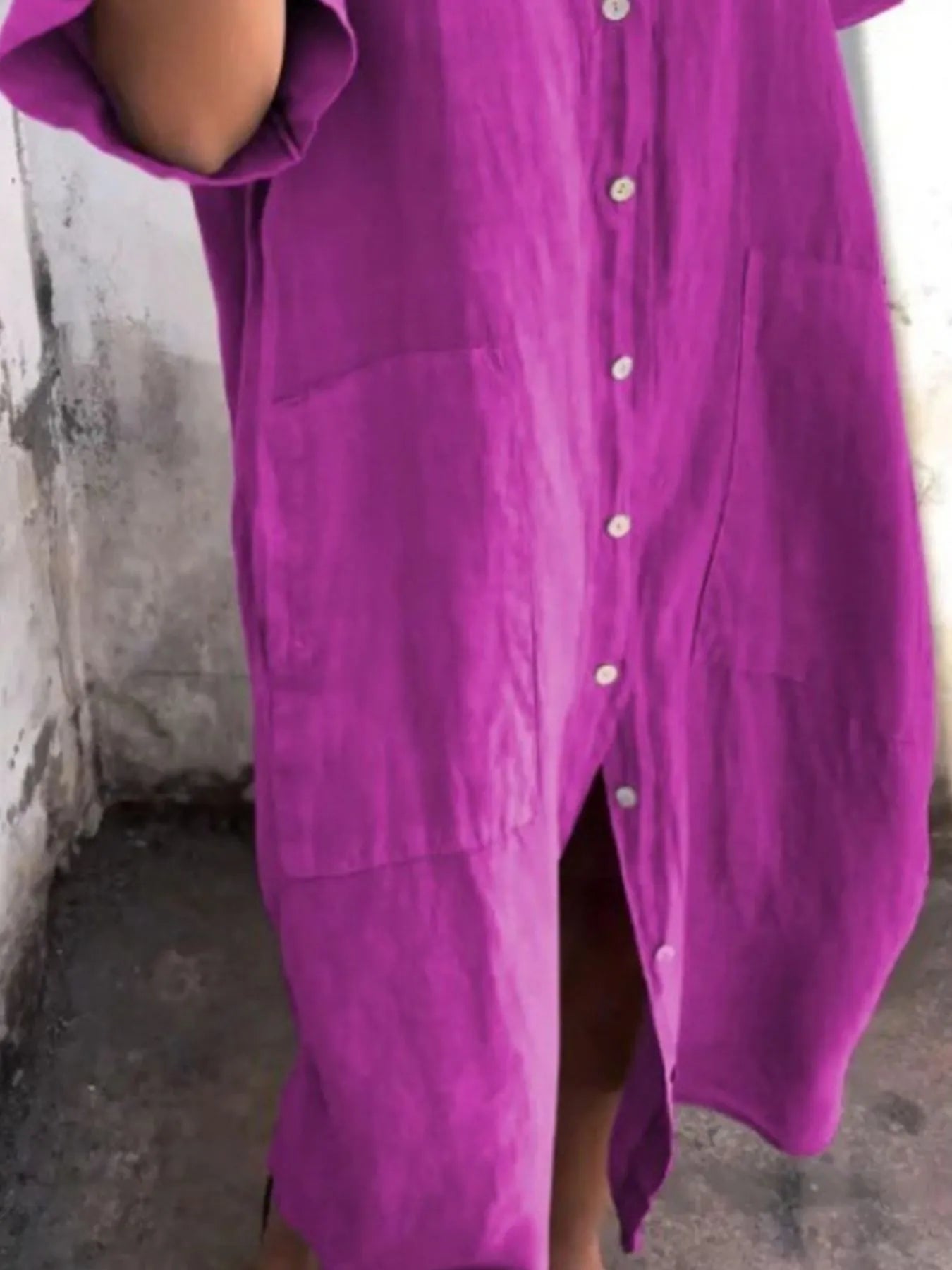 Linen Button-Down Shirt Dress