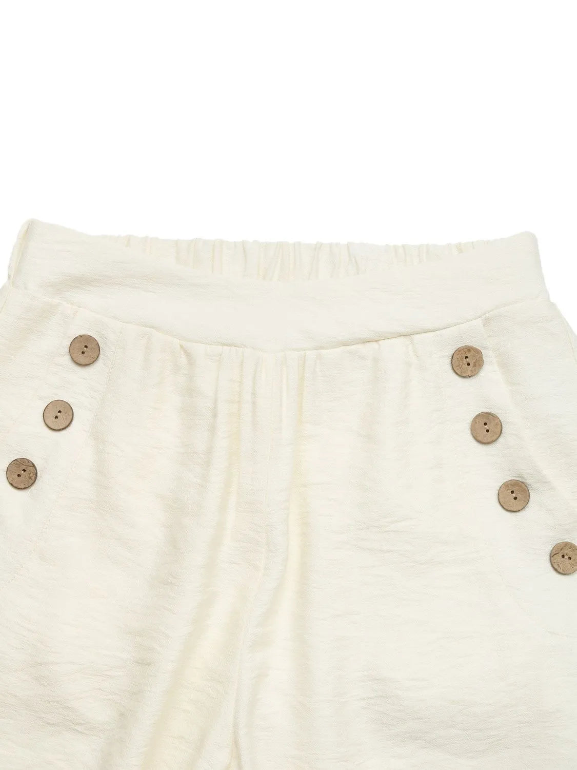 Wide Leg Pants with Pockets in Cream