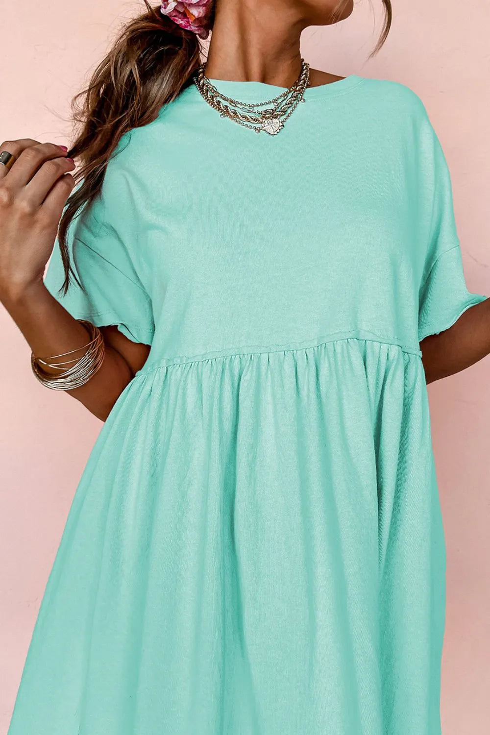 Round Neck Half Sleeve Tee Dress