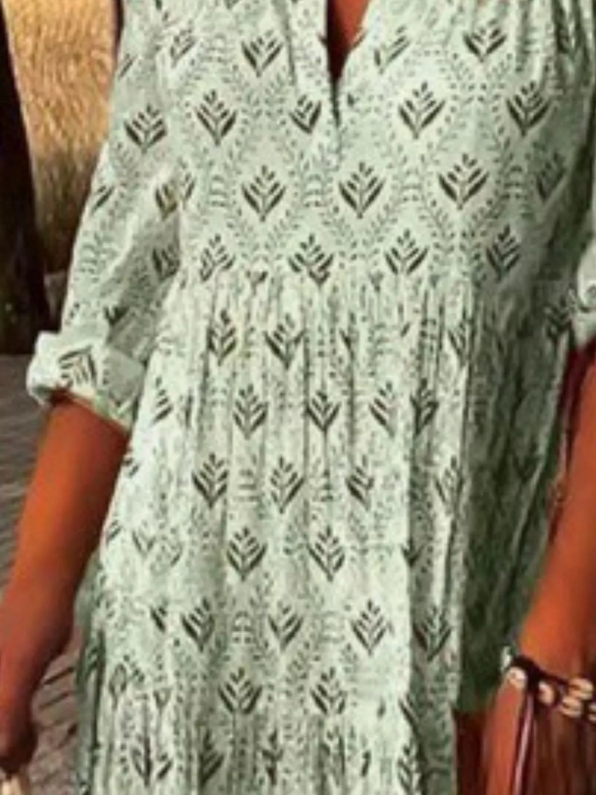 Tiered Notched Maxi Dress