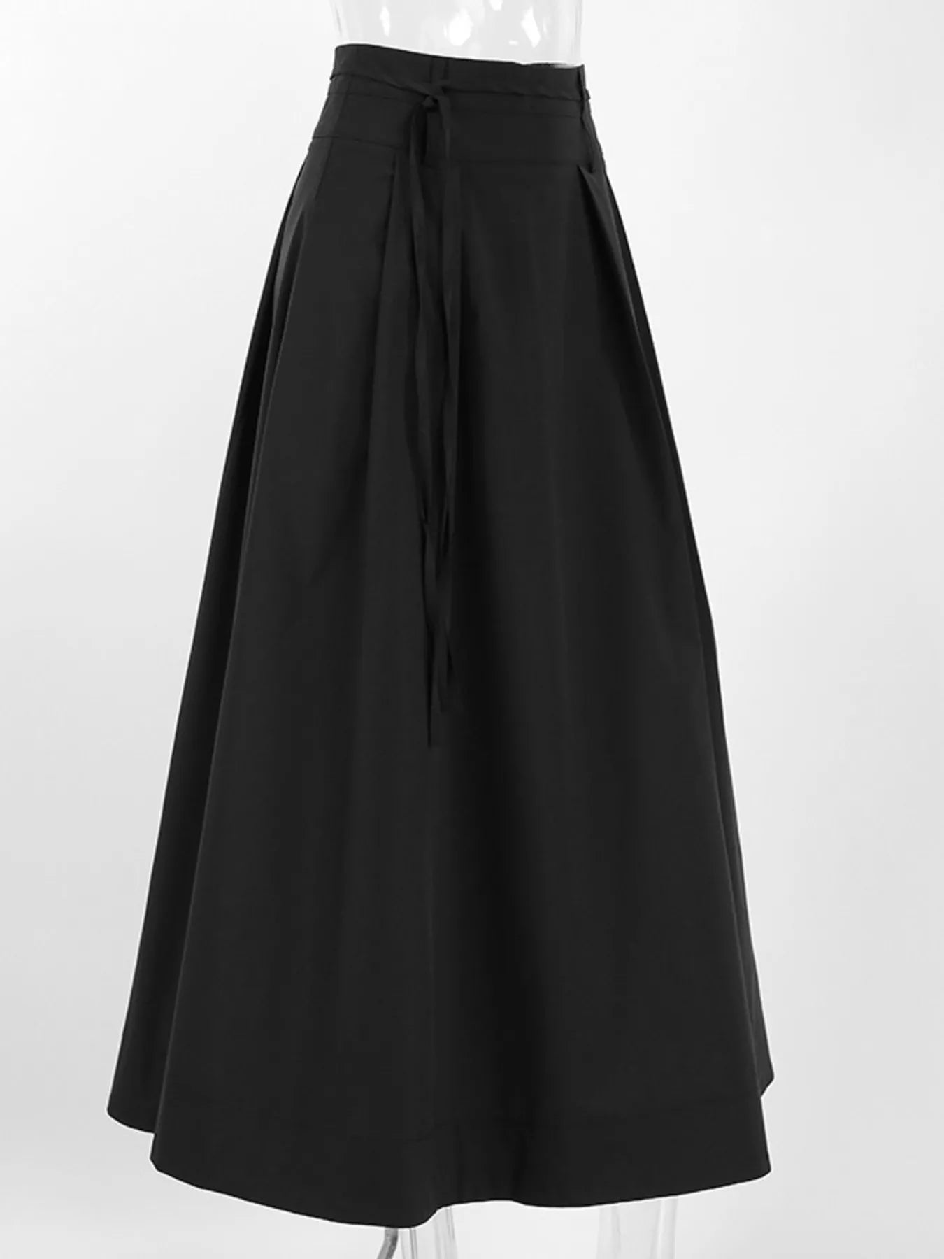 High-Waisted A-Line Skirt in Black
