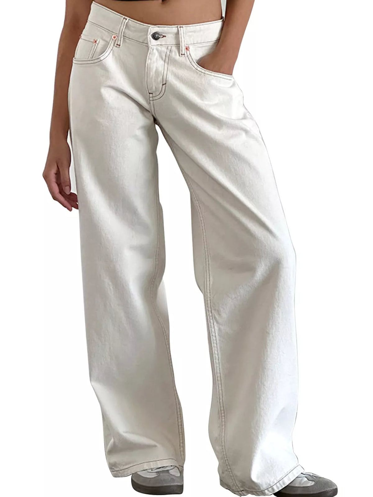 Wide-Leg Vintage Wash Jeans