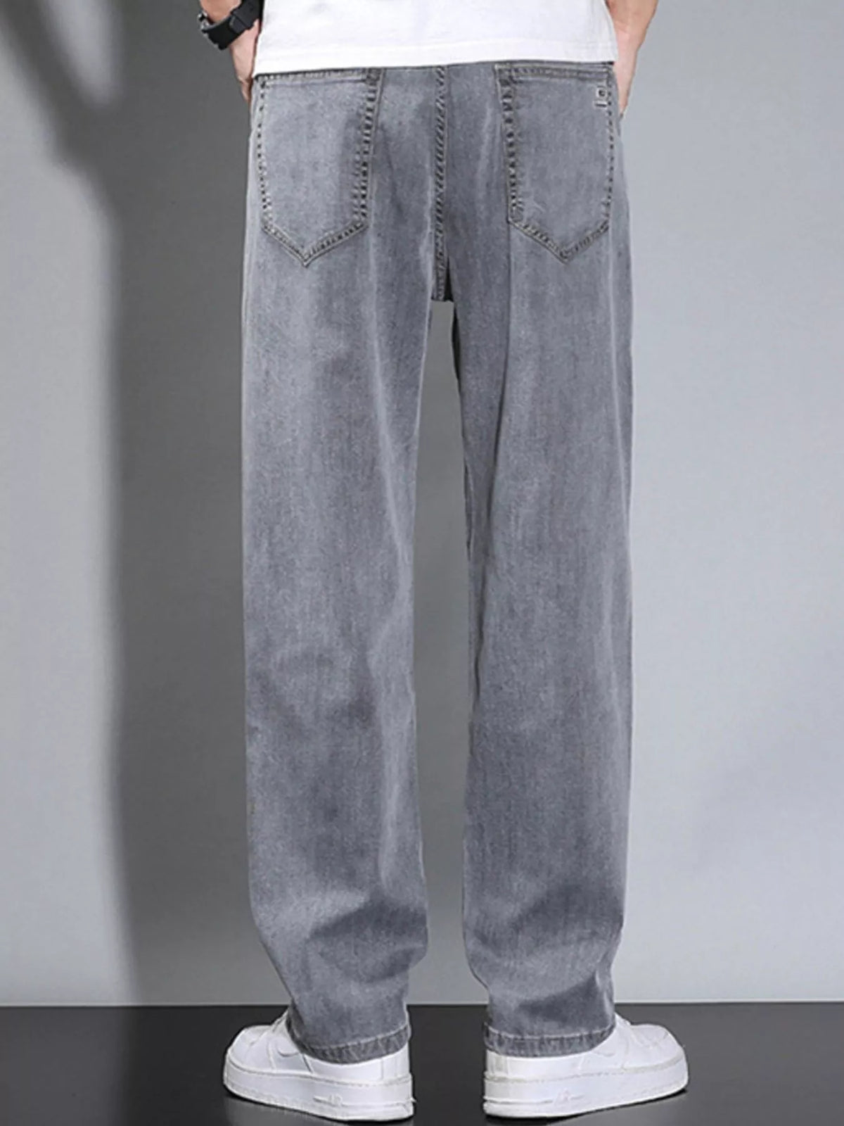 Loose Fit Washed Jeans with Pockets by True Self