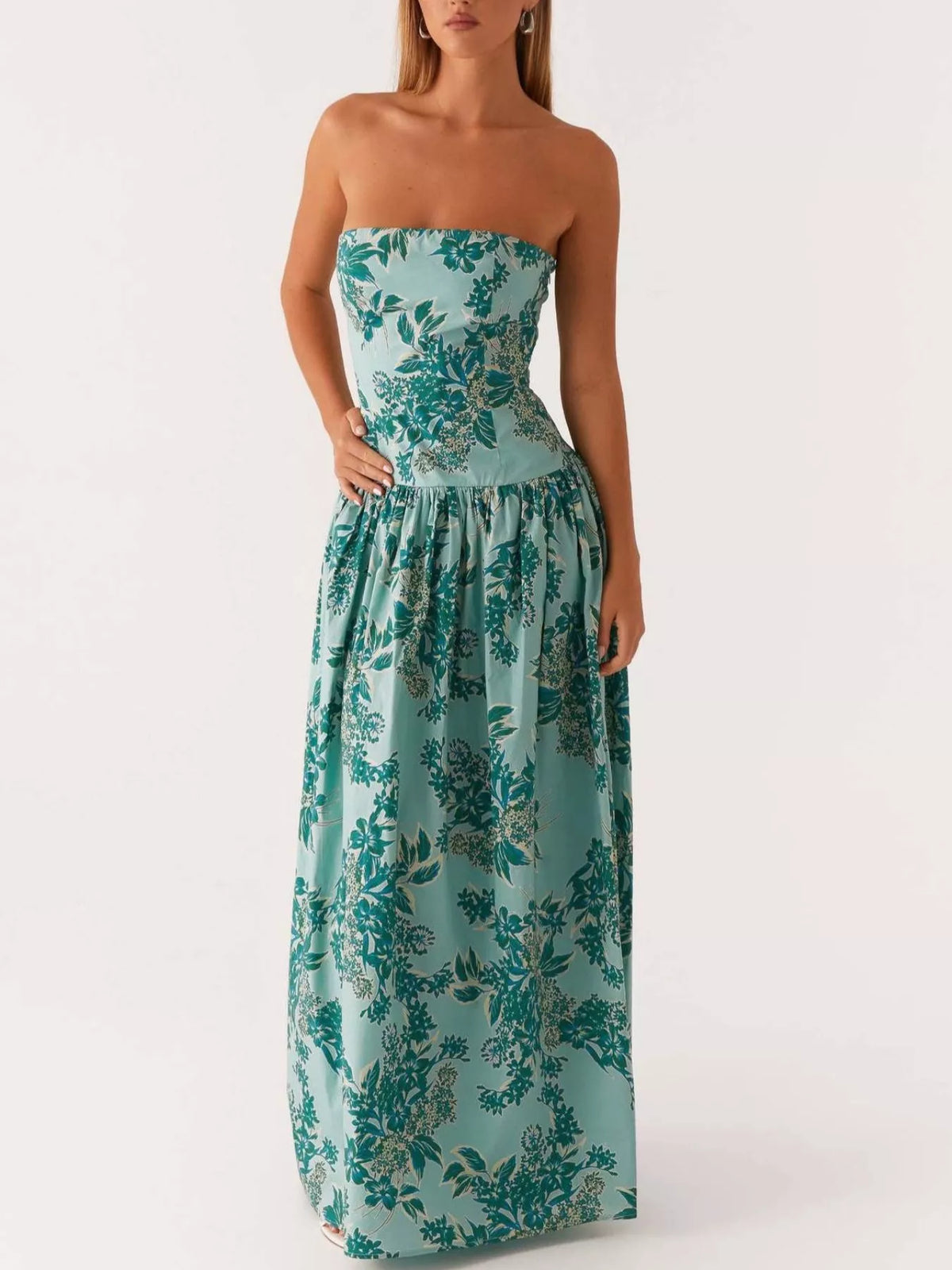 Ruched Tube Maxi Dress