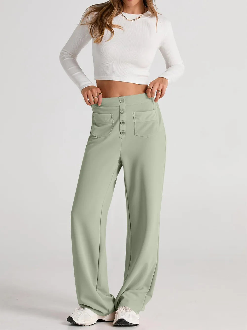High-Rise Wide-Leg Pants by K&L