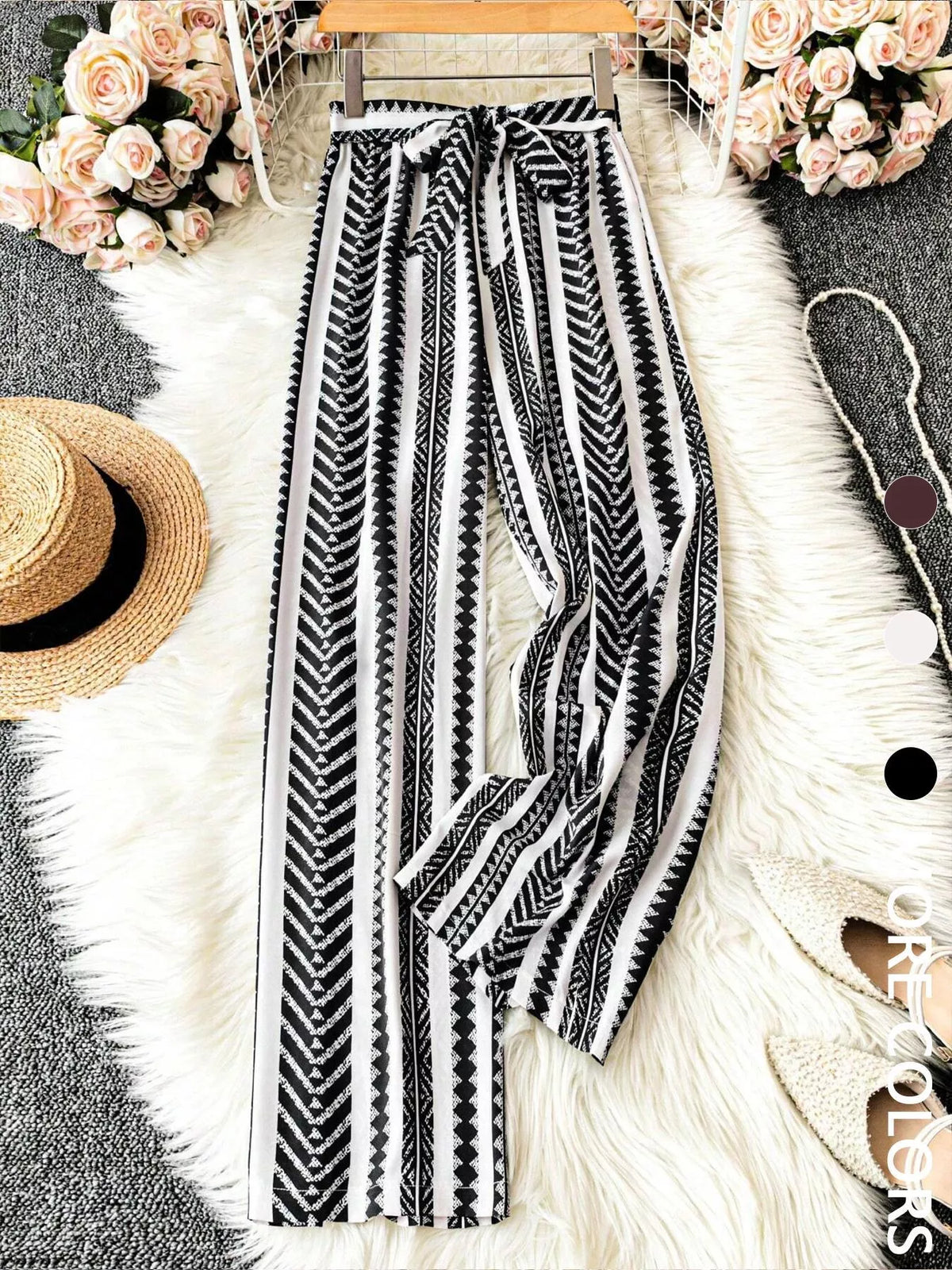 Boho Print Wide-Leg Pants
