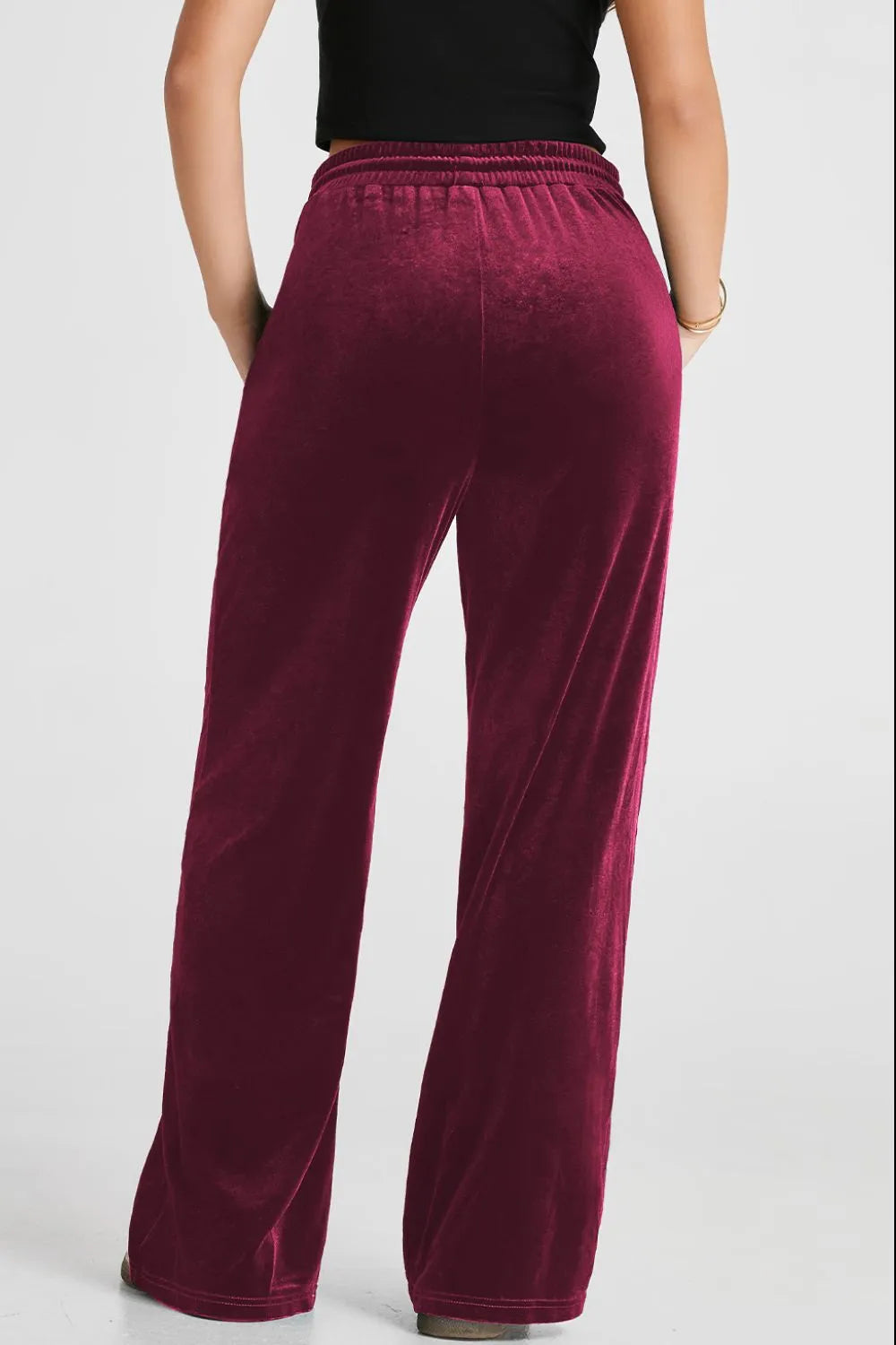 Wide-Leg Active Pants with Drawstring Waist
