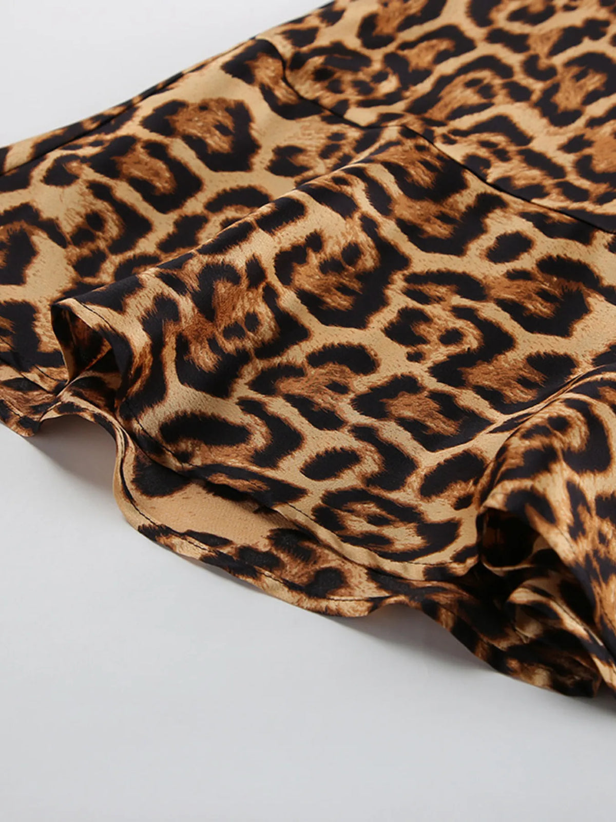 Tied Leopard Print Mini Skirt