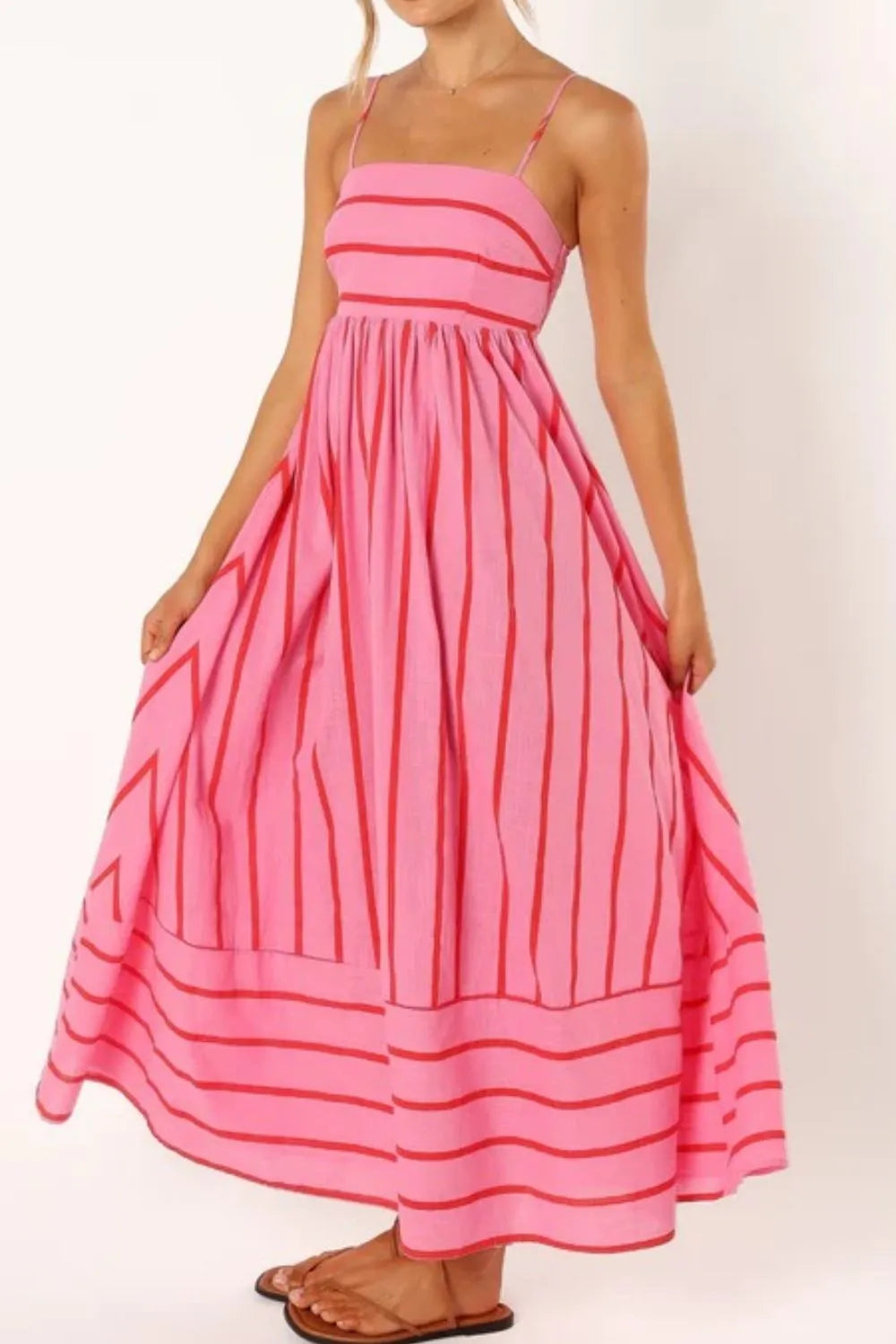 Striped Square-Neck Cami Dress