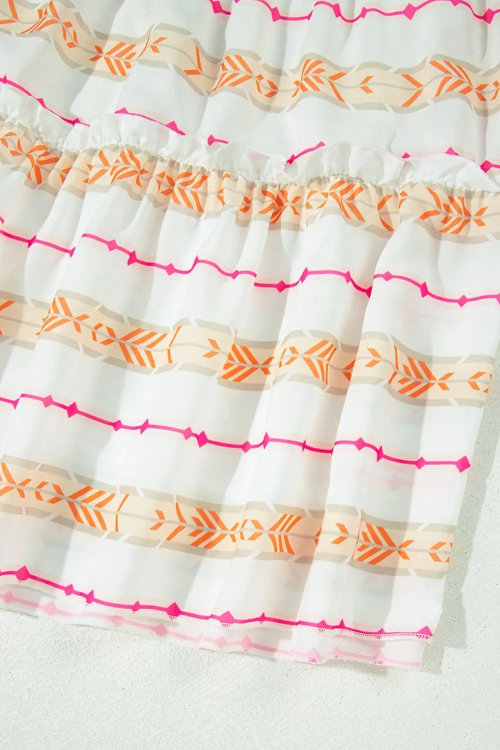 Printed Ruffled Loose Dress in Sherbet