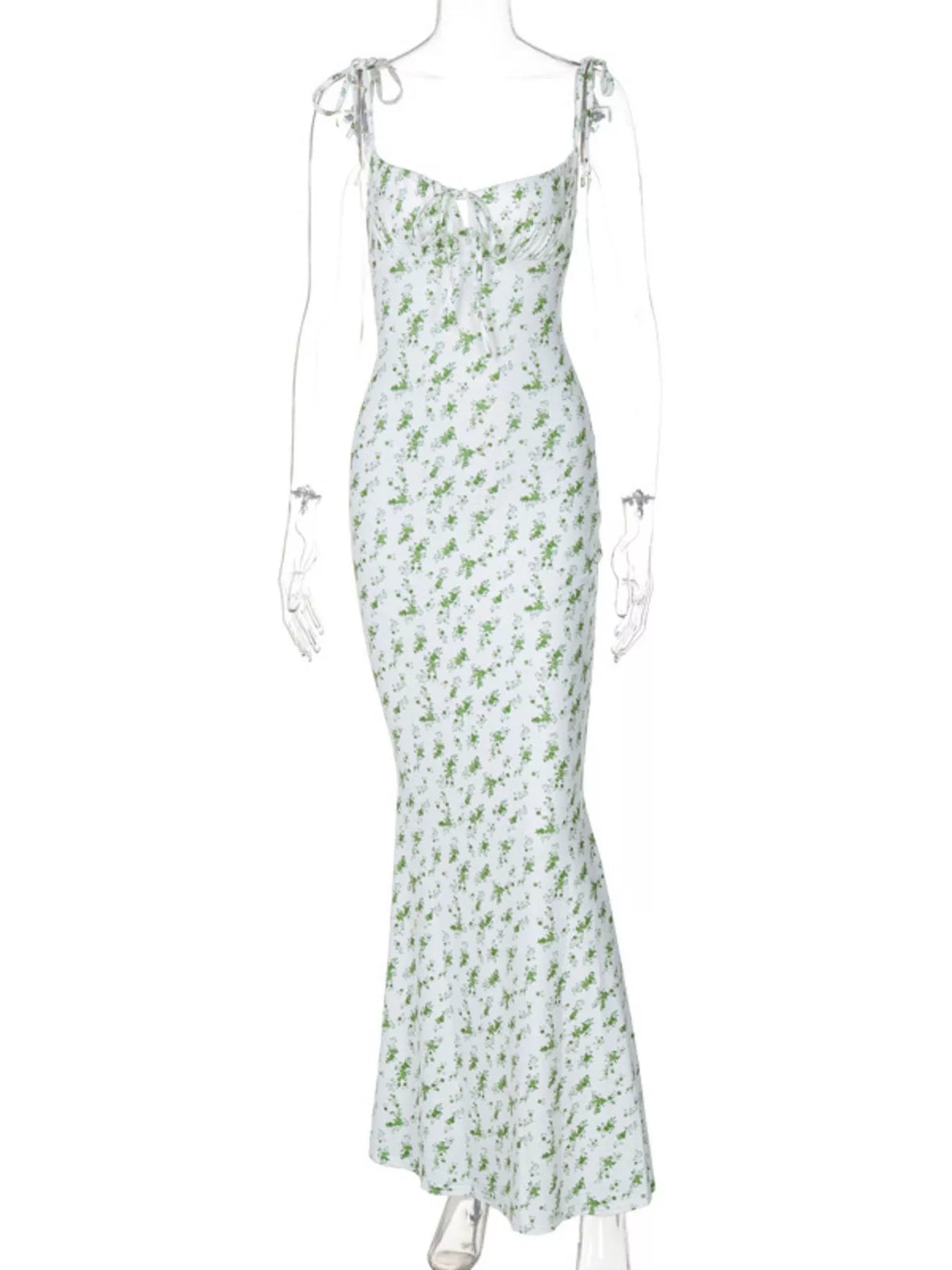 Floral Tie-Strap Bodycon Maxi Dress by Calliope