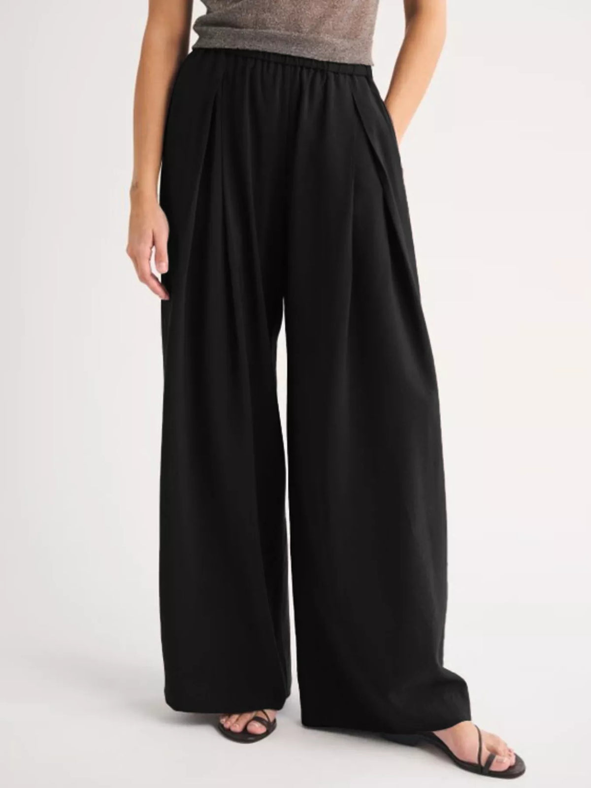 Elastic-Waist Relaxed Fit Pants