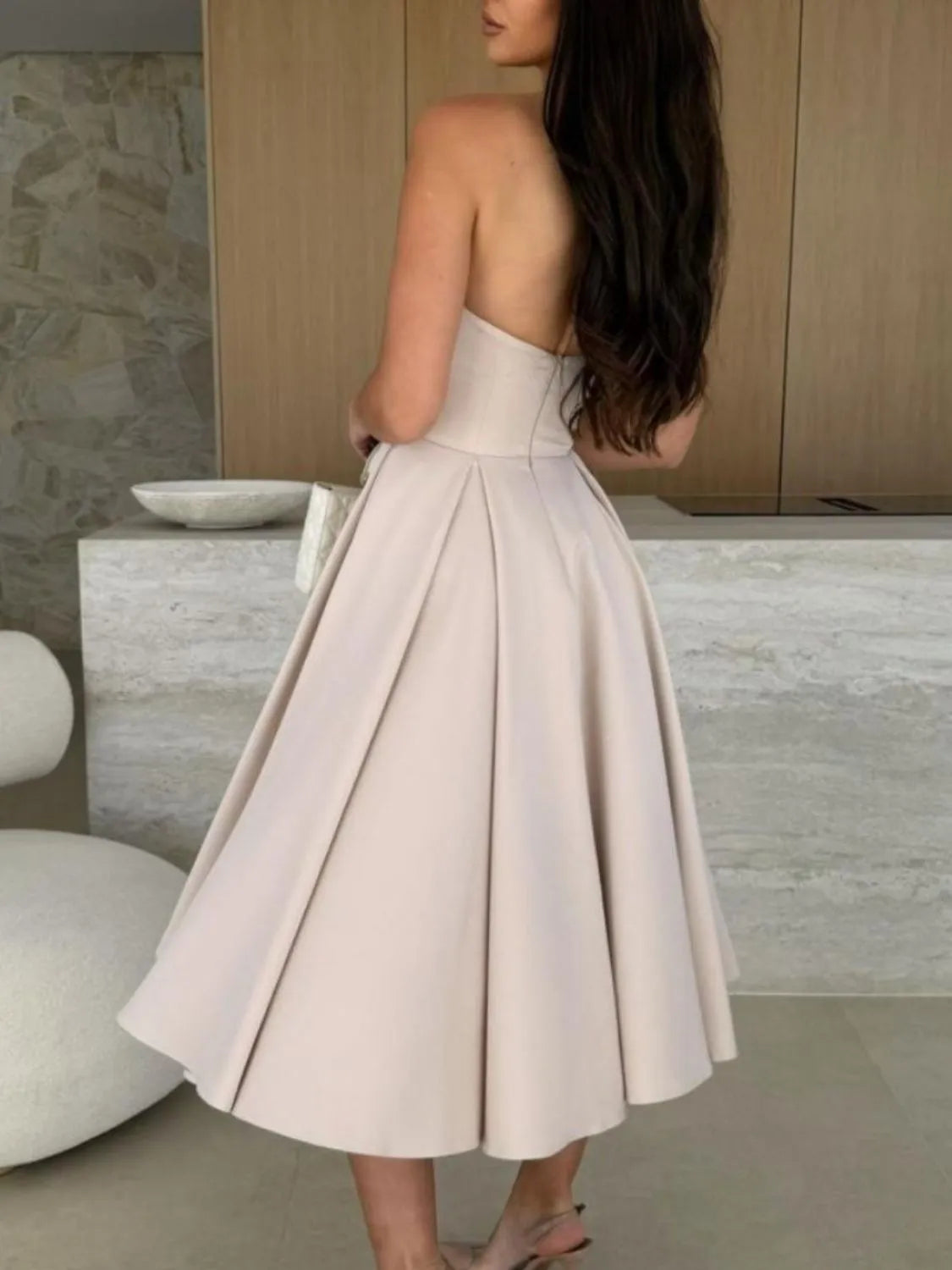Solid Tube Midi Dress