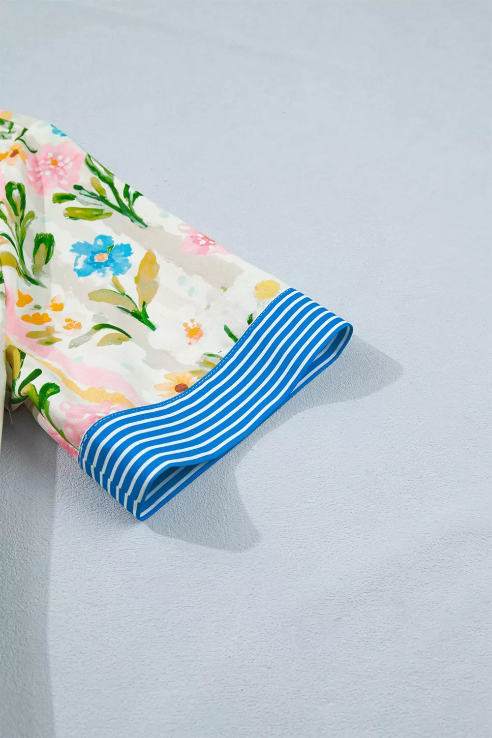 Floral Striped-Trim Shift Dress