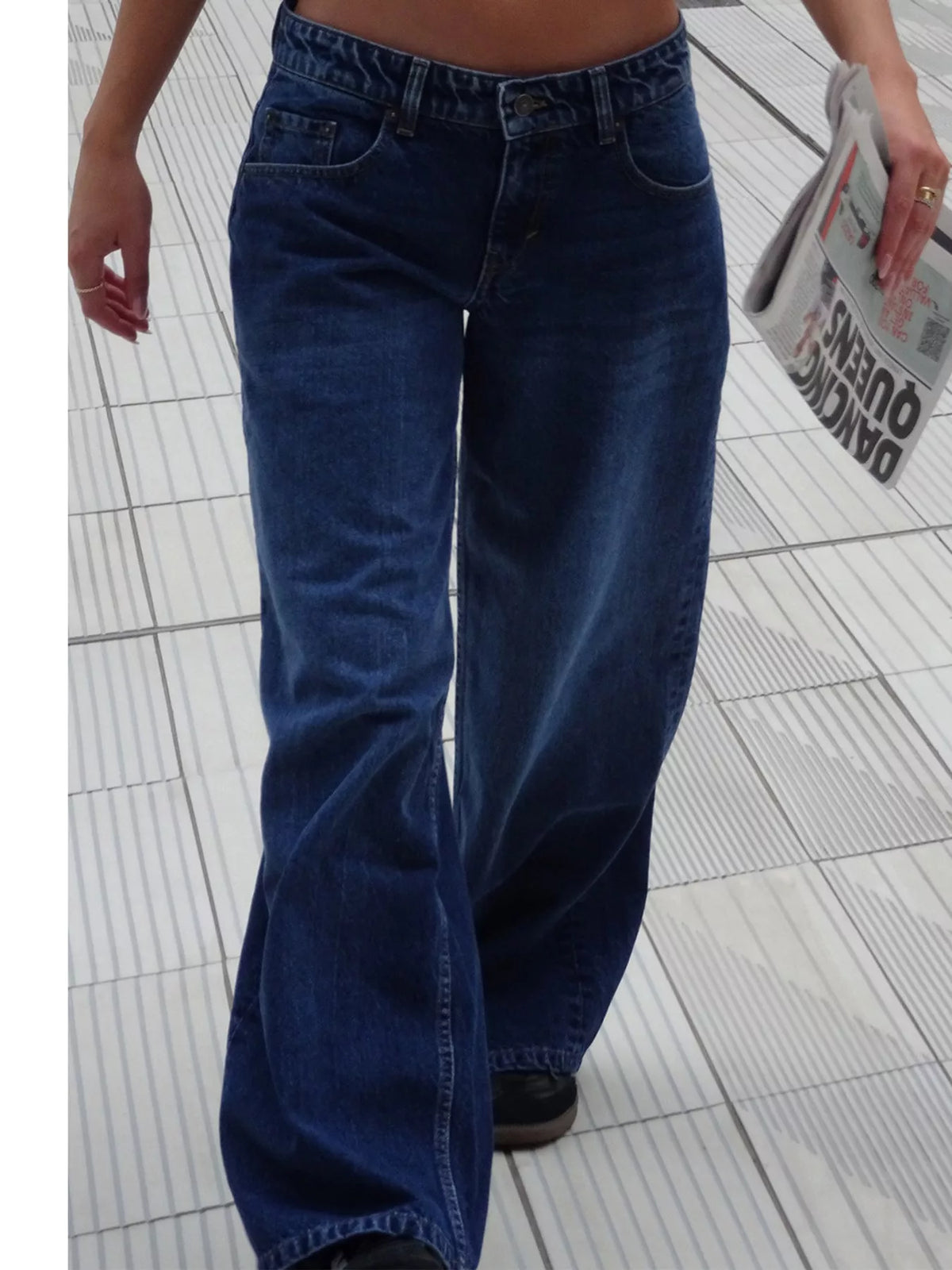 Wide-Leg Vintage Wash Jeans