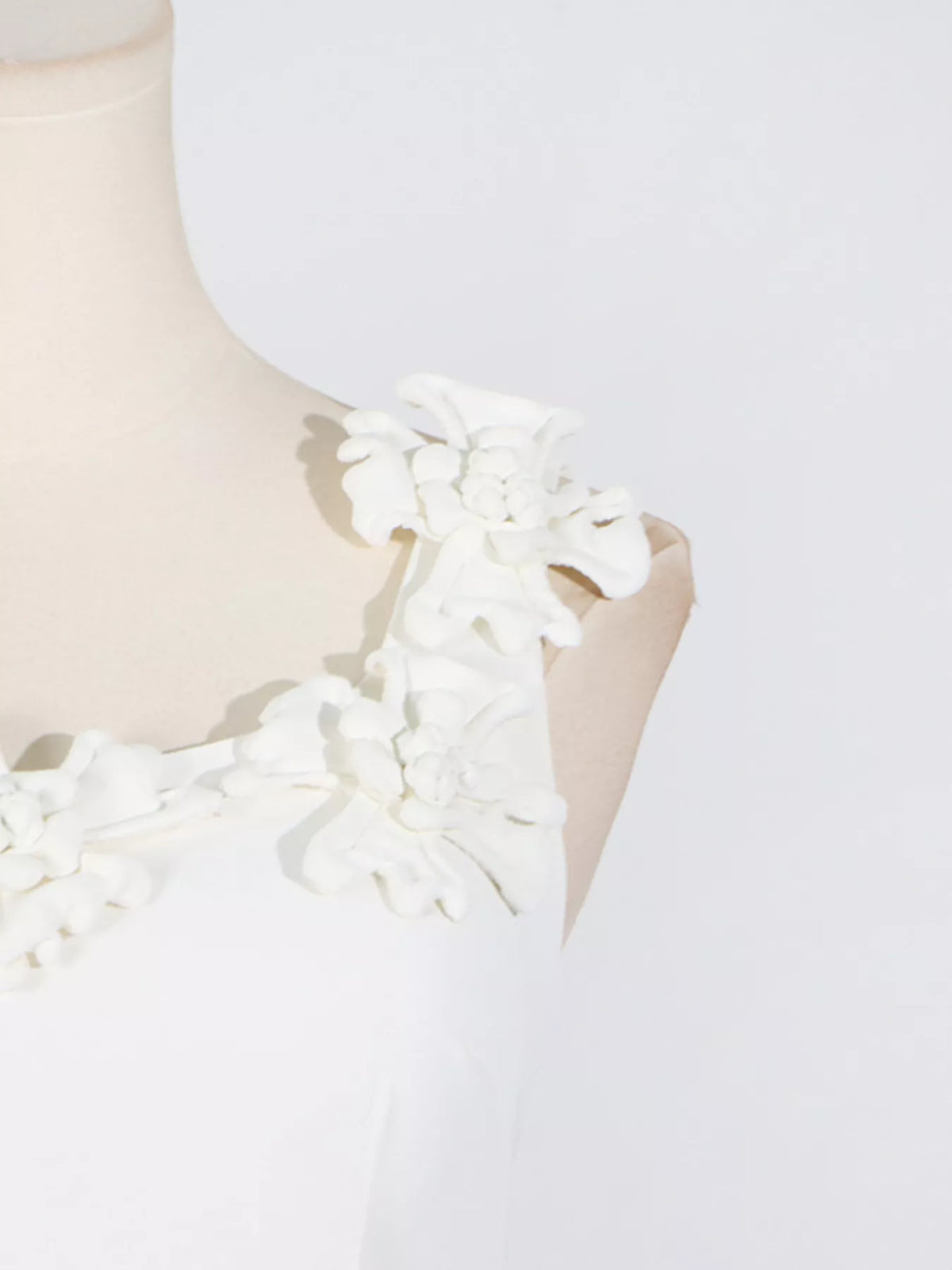 Floral Embellished Sleeveless Midi Dress in White