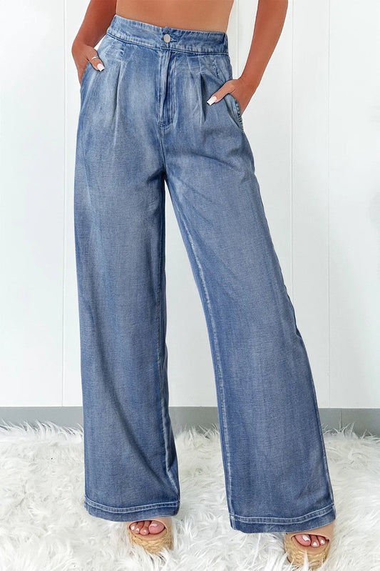 High Waist Wide Leg Jeans in Medium Wash