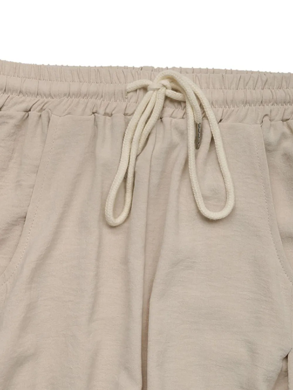 Drawstring Wide Leg Pants in Tan