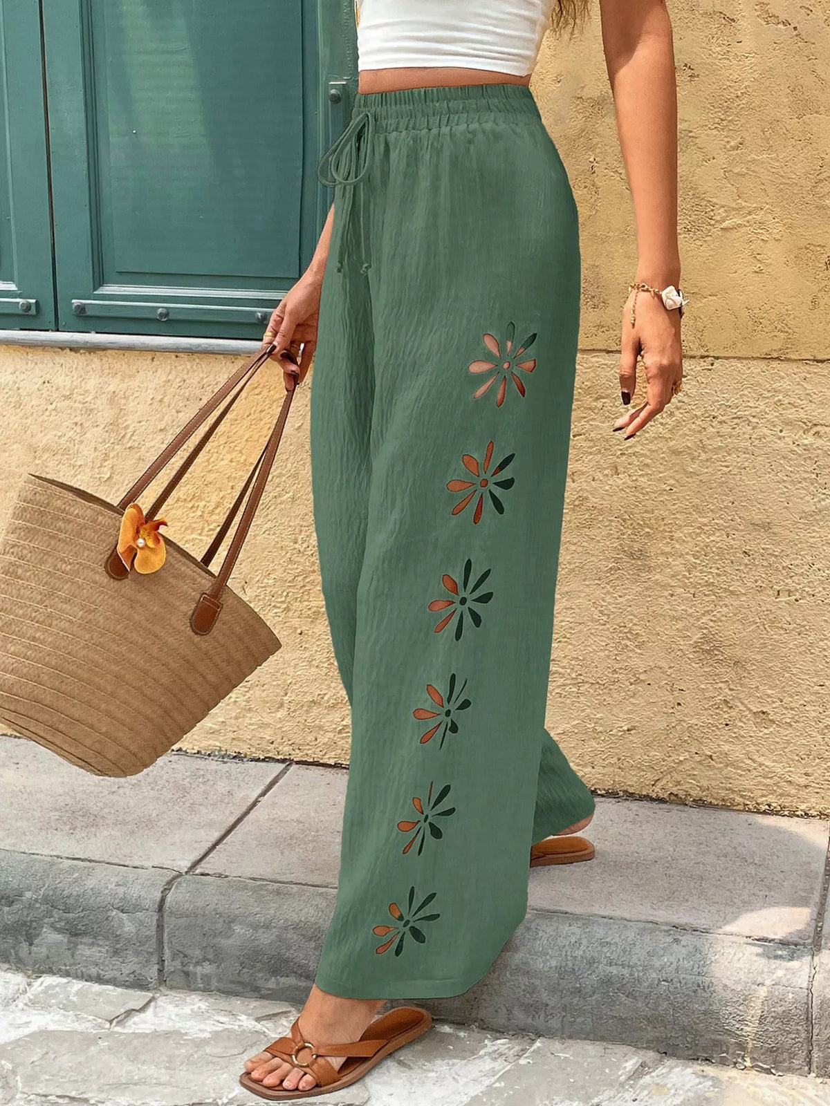 Cutout Wide Leg Pants