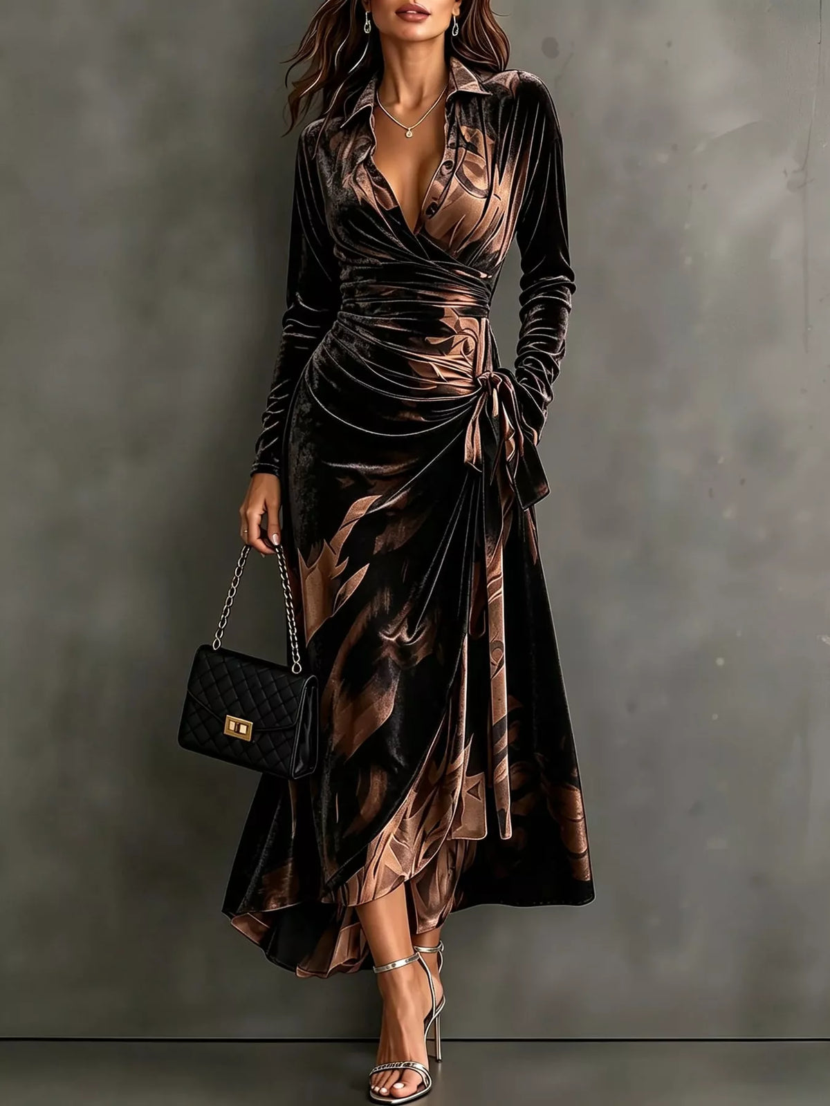 Tie Detail Surplice Dress
