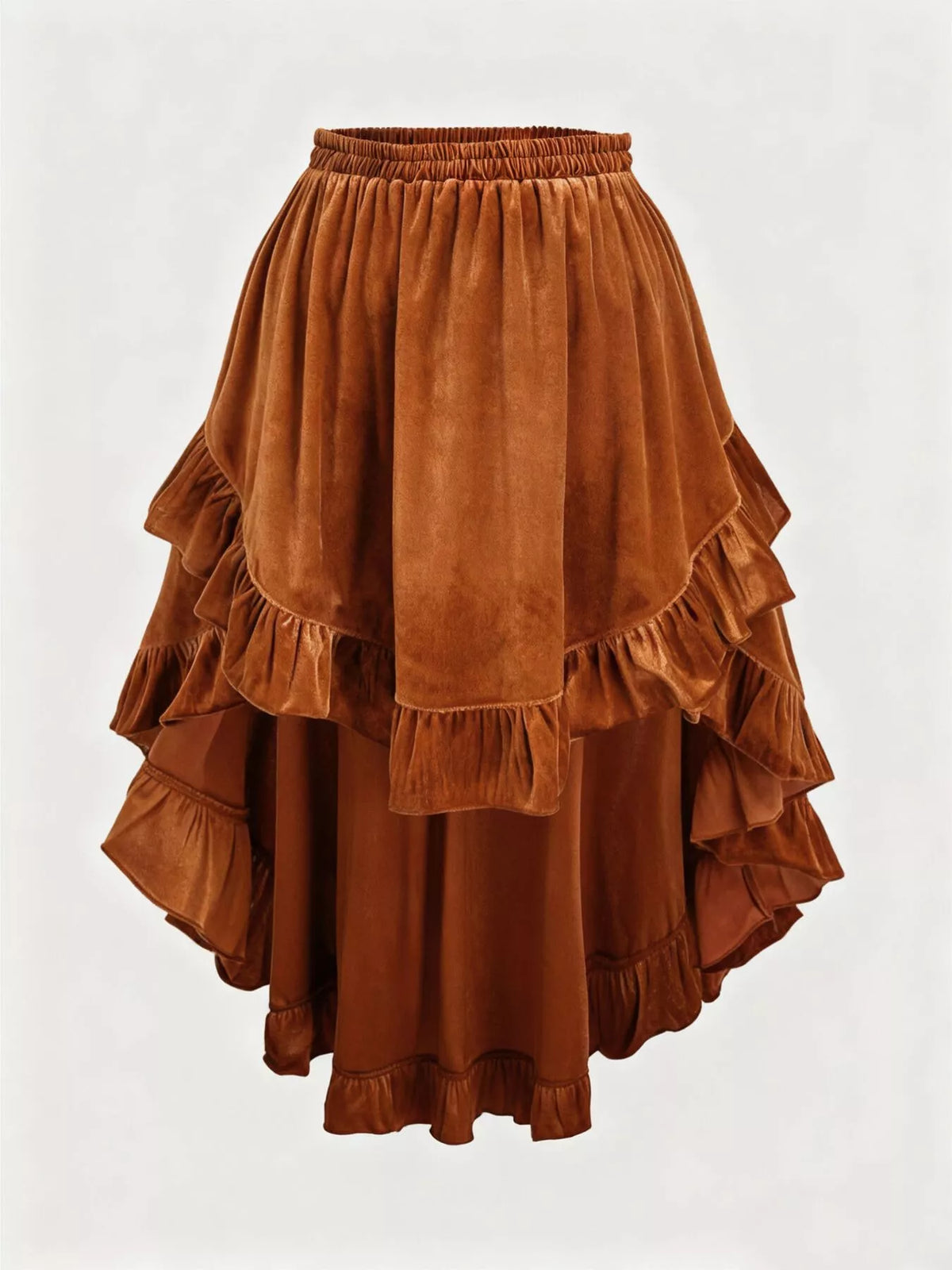 Ruffled Velvet Skirt