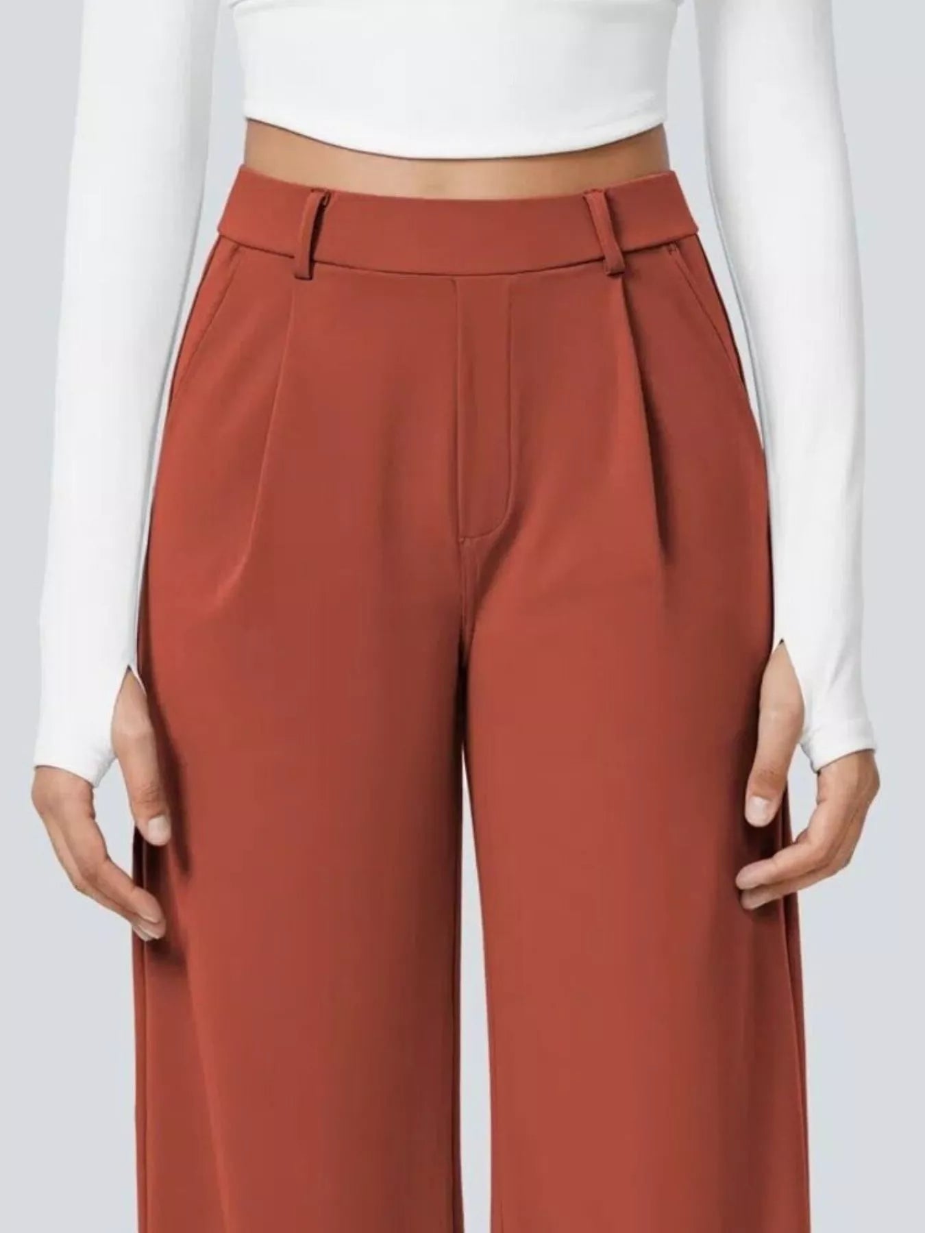 Pocketed Wide Leg Pants