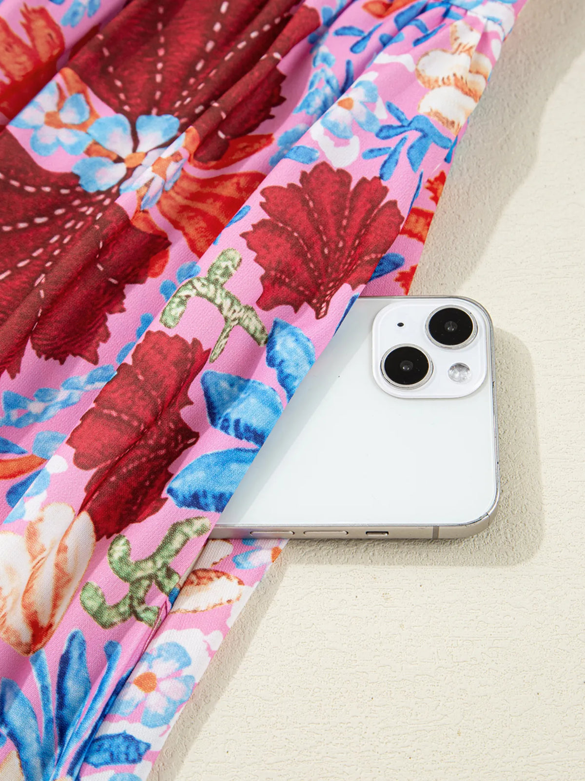 Floral Print Tie-Front Midi Dress