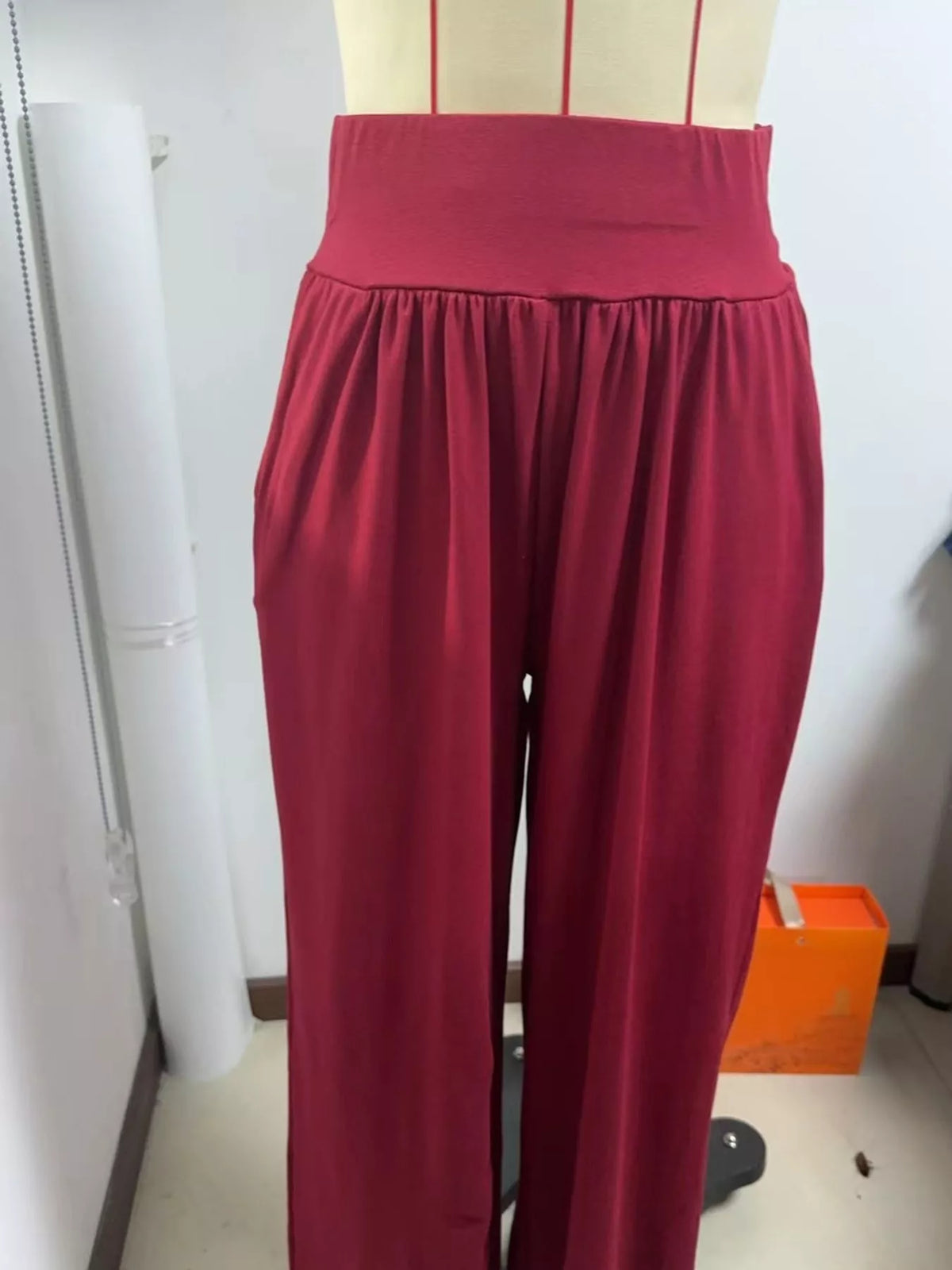 High-Rise Wide-Leg Pants with Pockets