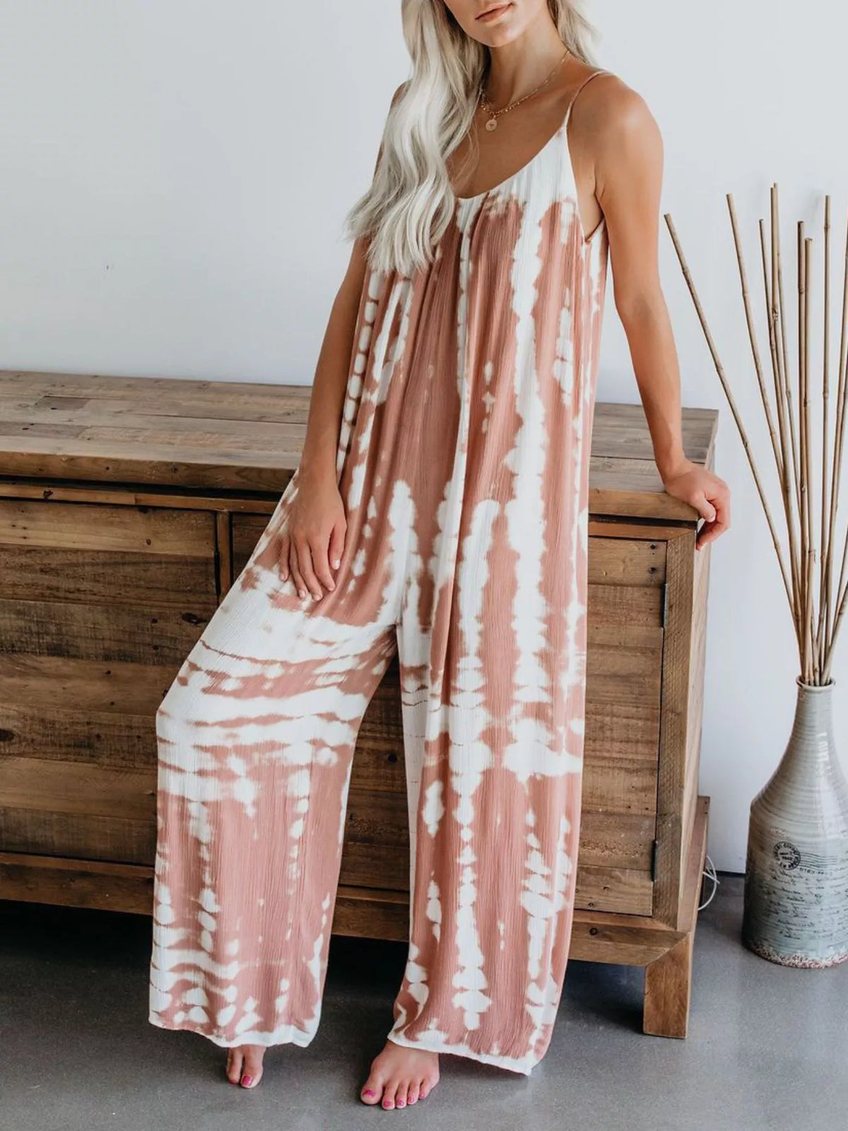 Tie-Dye Wide Leg Jumpsuit