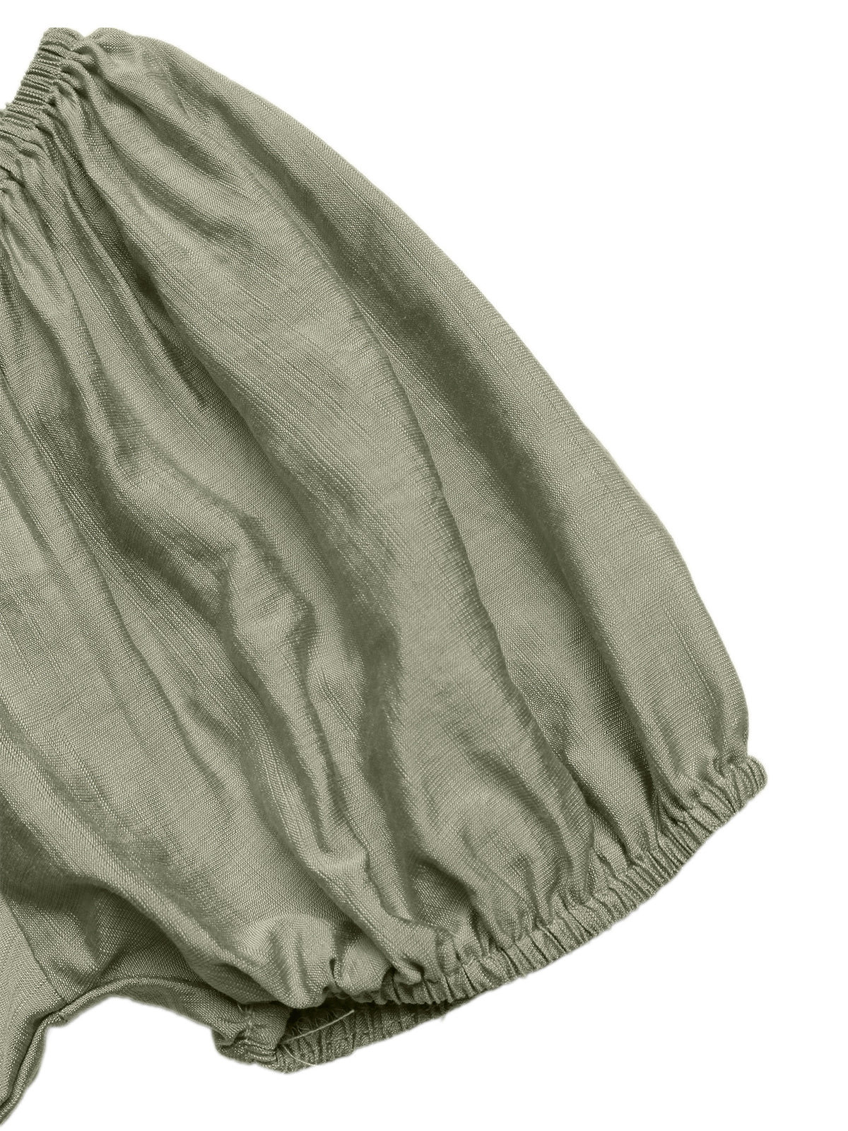 Smocked Waist Puff Sleeve Maxi Dress in Green