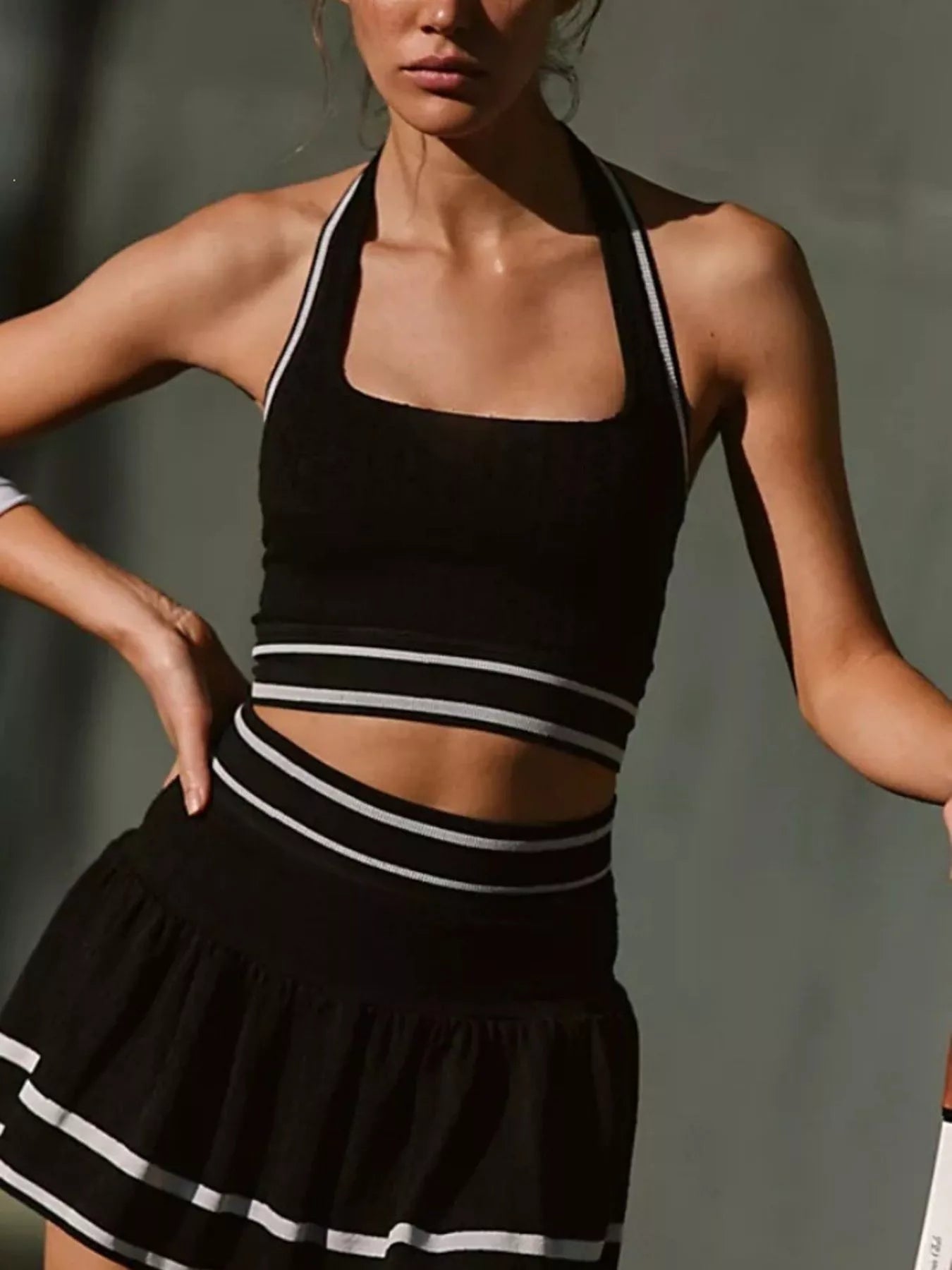 Halter Tank and Skirt Tennis Active Set