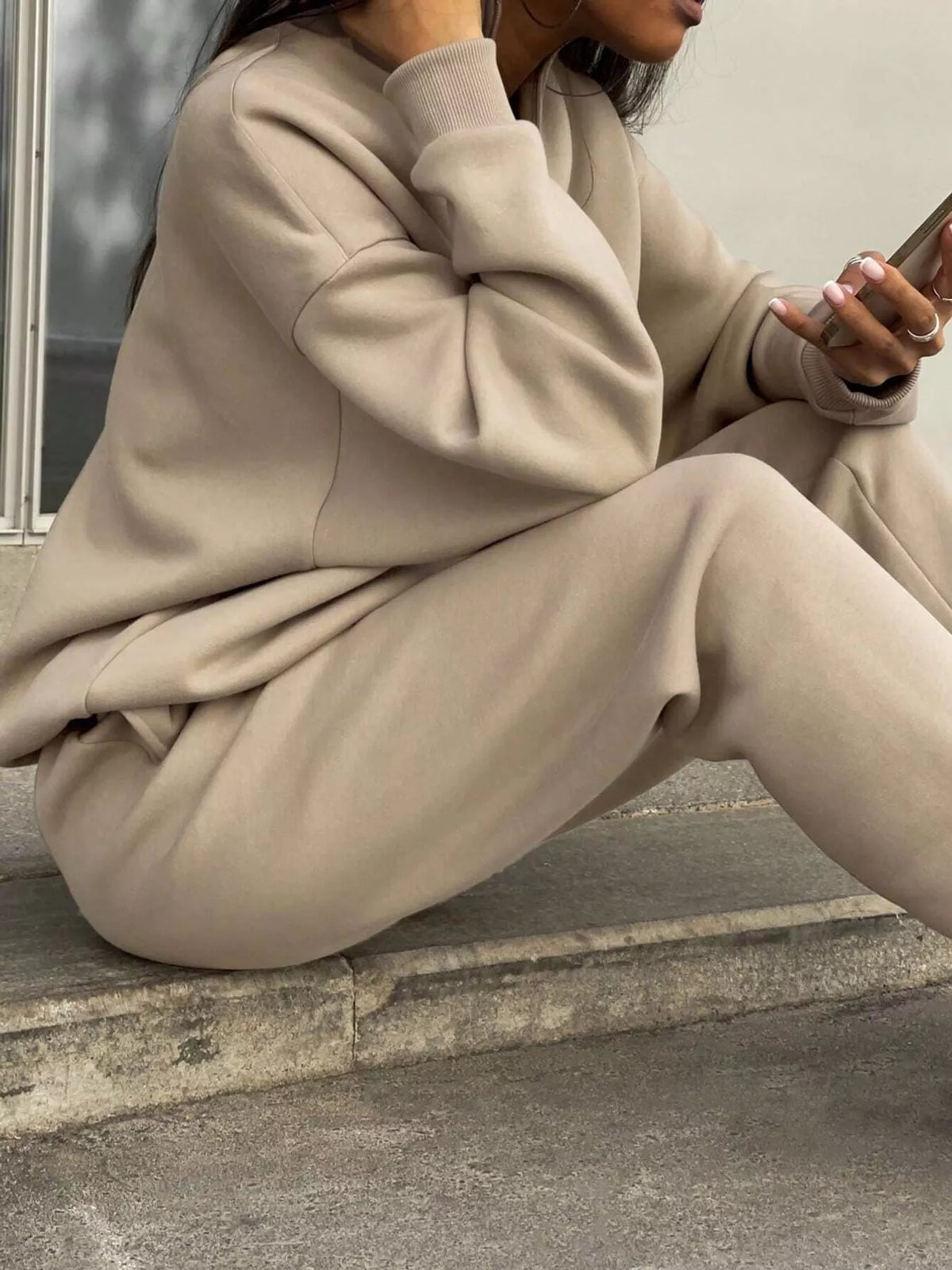 Half-Zip Sweatshirt and Joggers Set