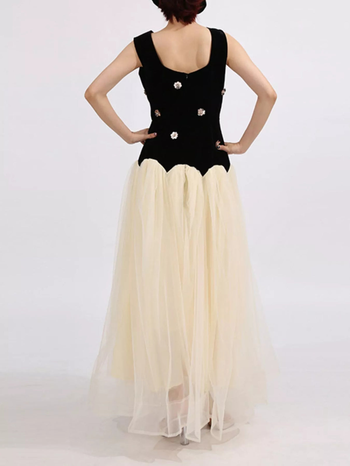 Tulle Maxi Dress in Black