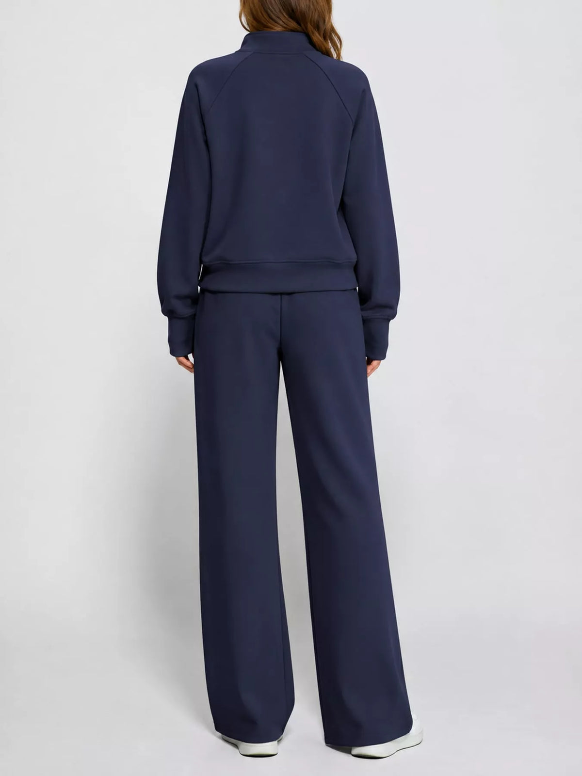 Half-Zip Sweatshirt and Wide-Leg Pants Set