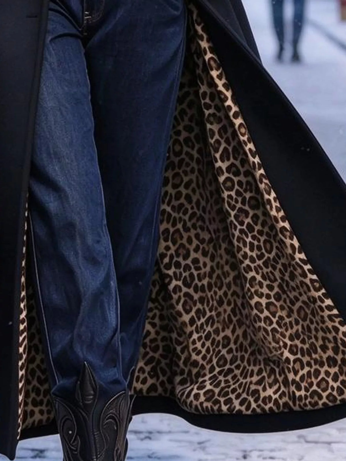 Button-Up Longline Coat with Pockets