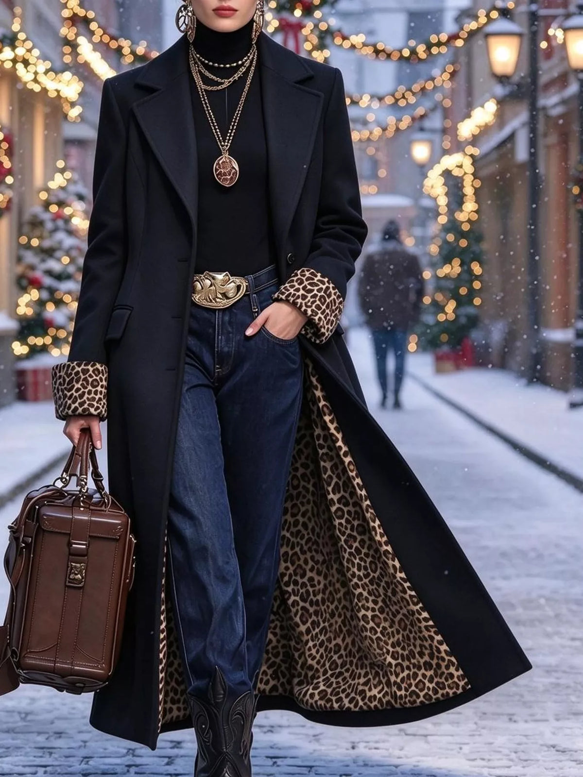 Button-Up Longline Coat with Pockets
