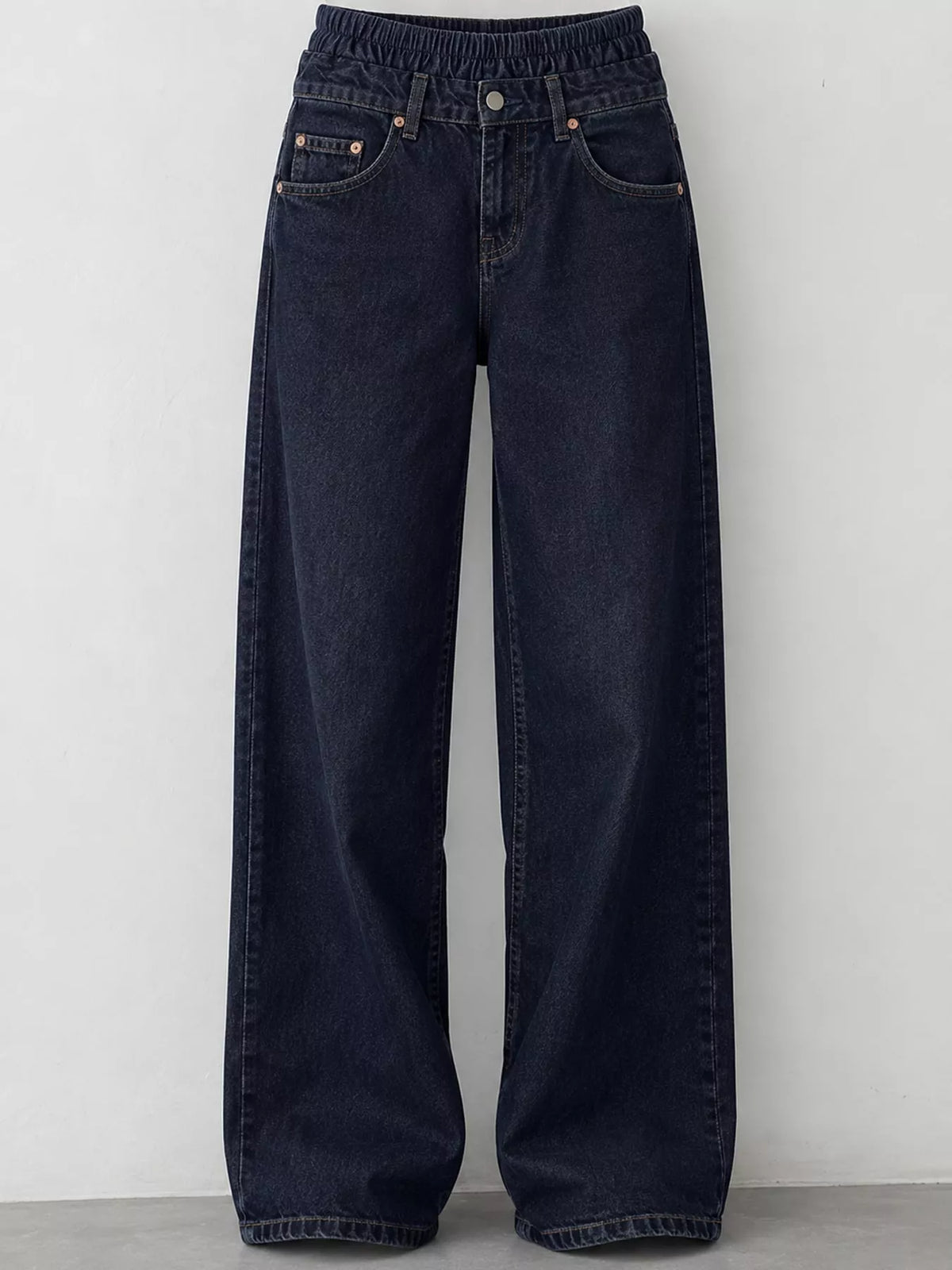 Wide-Leg Vintage Wash Jeans