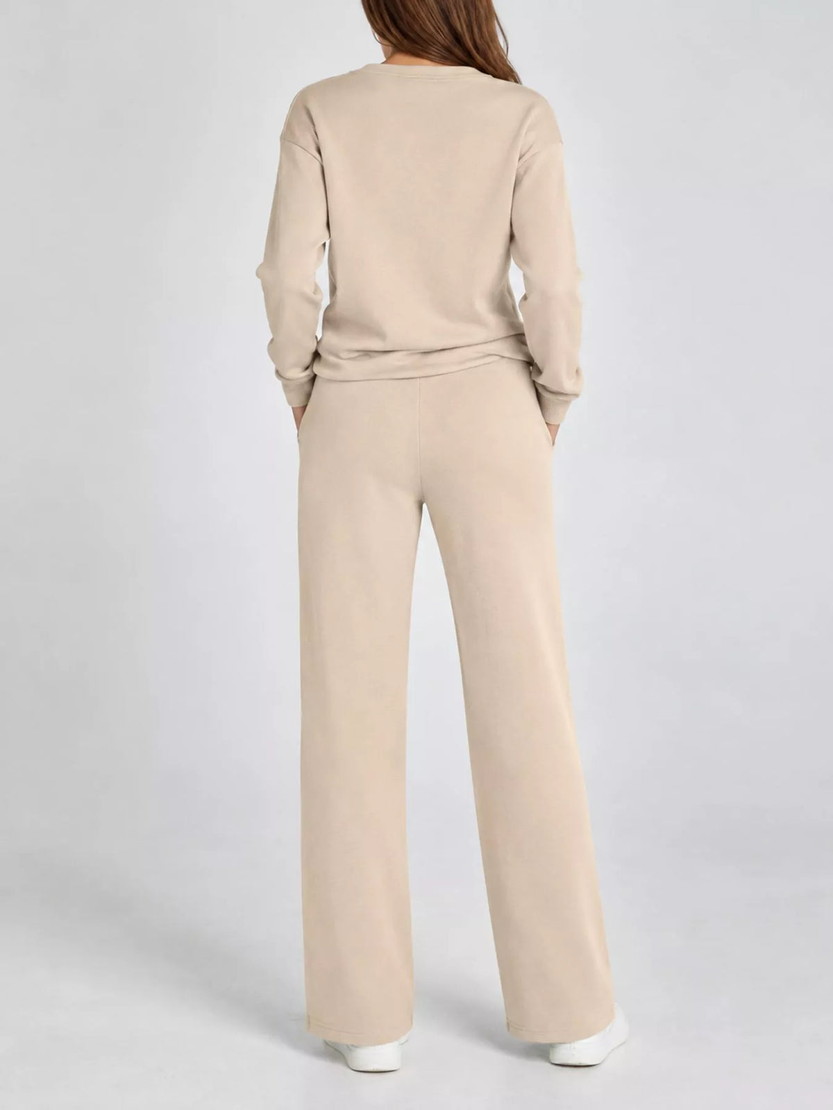 Dropped Shoulder Top and Drawstring Pant Set