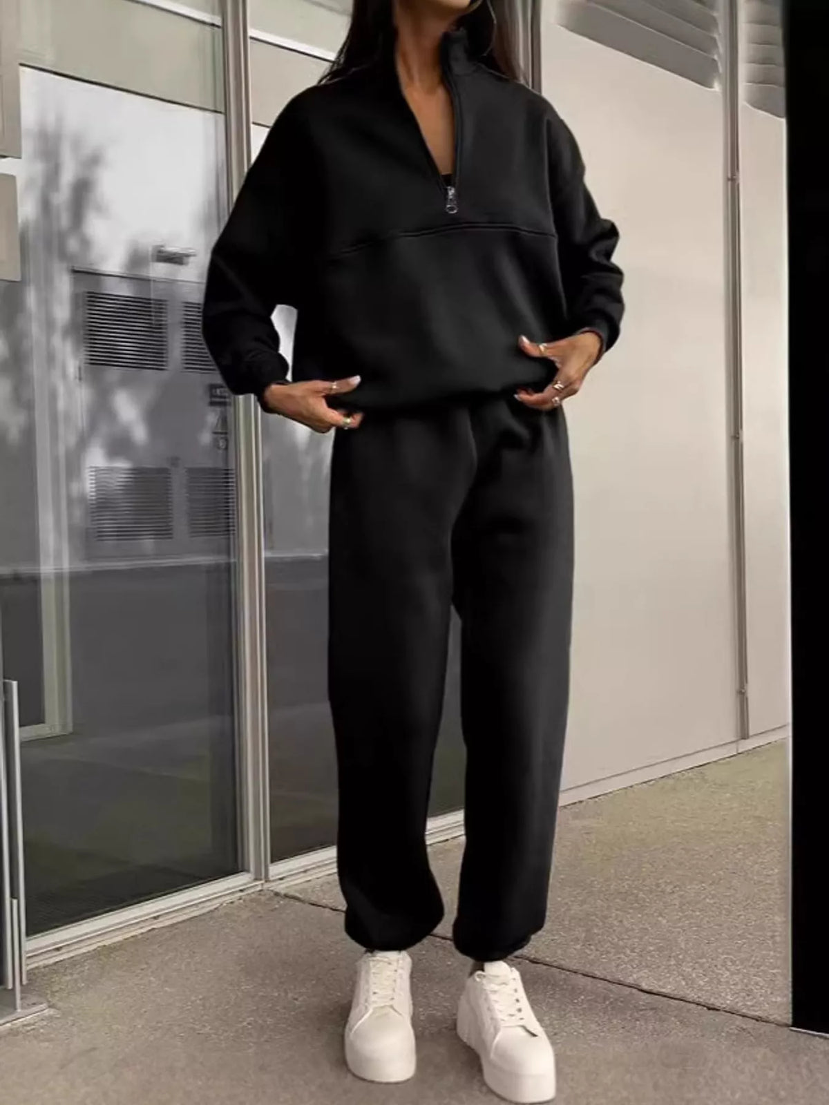 Half-Zip Sweatshirt and Joggers Set