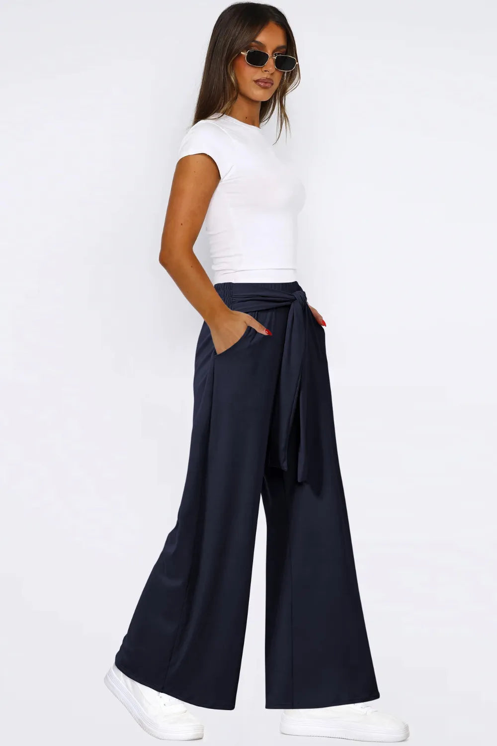 Tied Wide Leg Pants