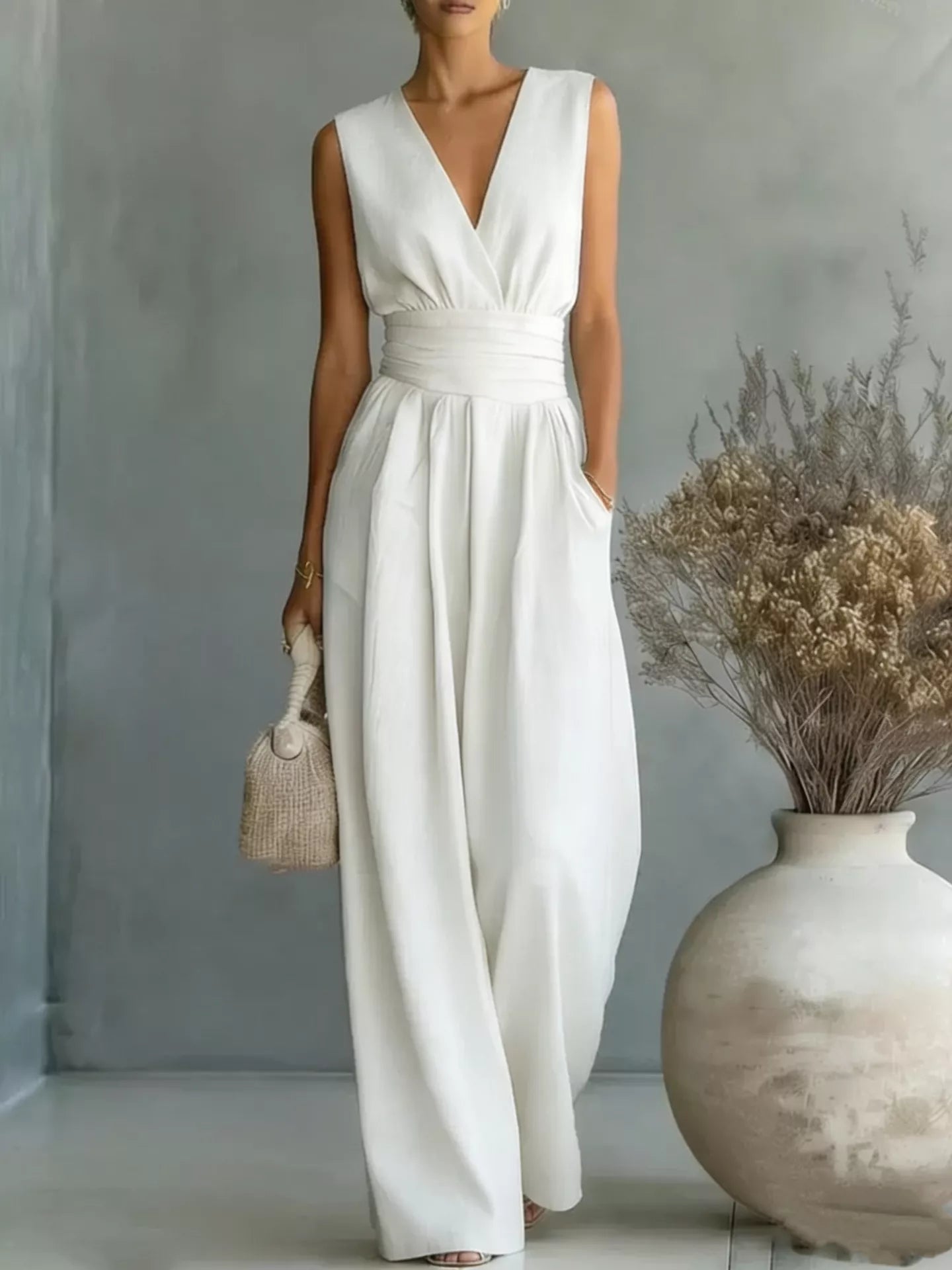 Sleeveless Wide-Leg Jumpsuit