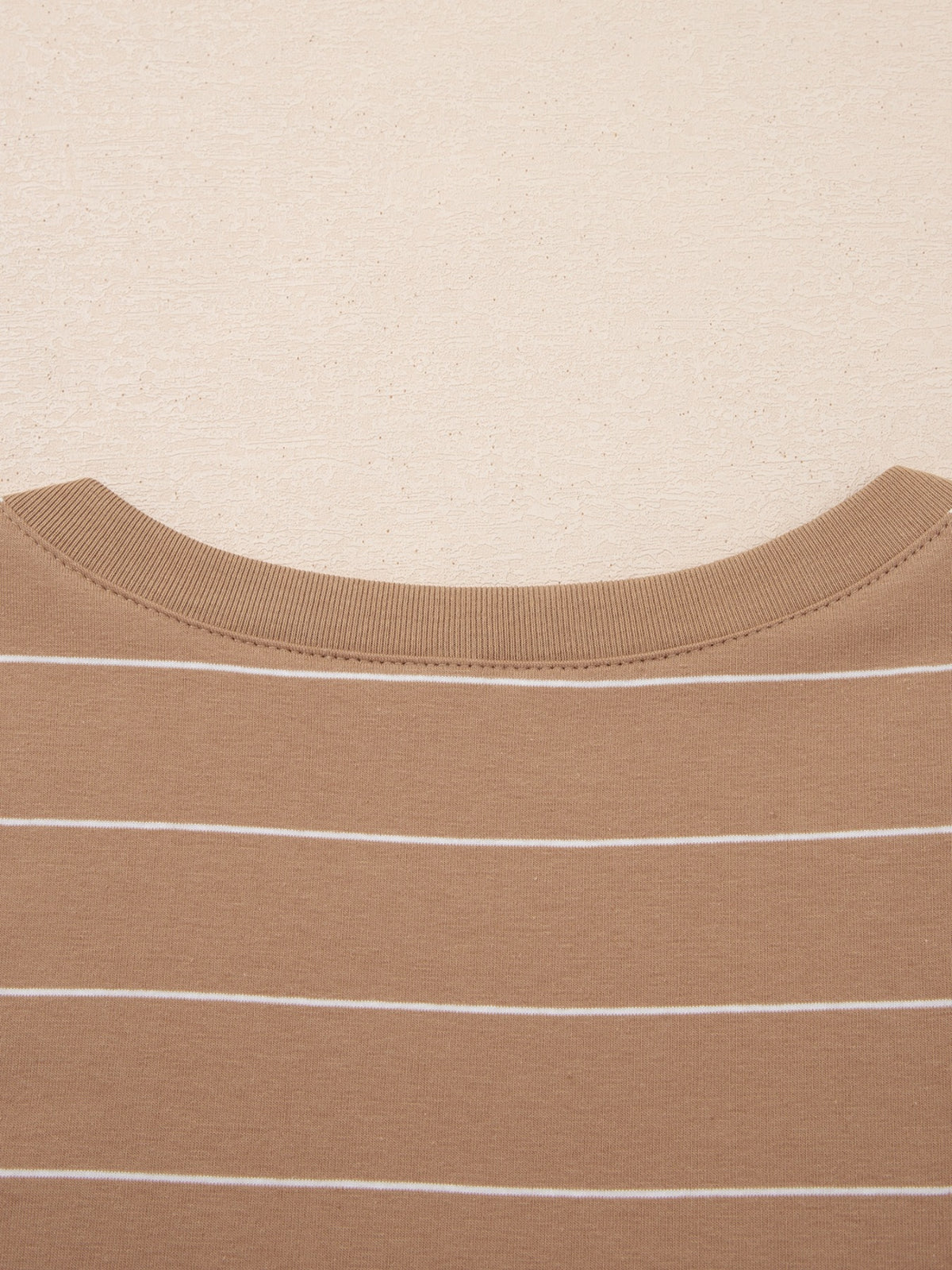 Striped Short-Sleeve T-Shirt Maxi Dress in Mocha