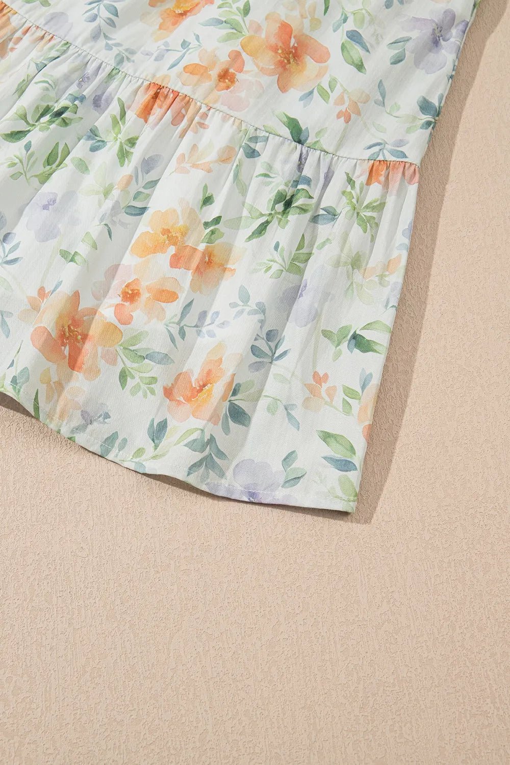 Notched Puff Sleeve Dress in Floral
