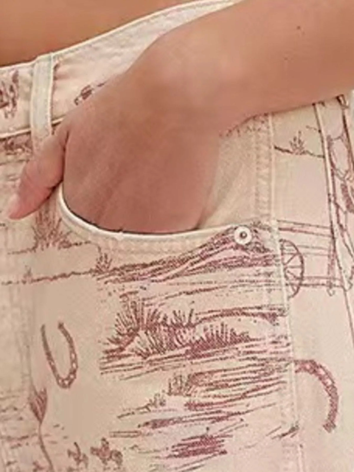Printed Wide Leg Jeans
