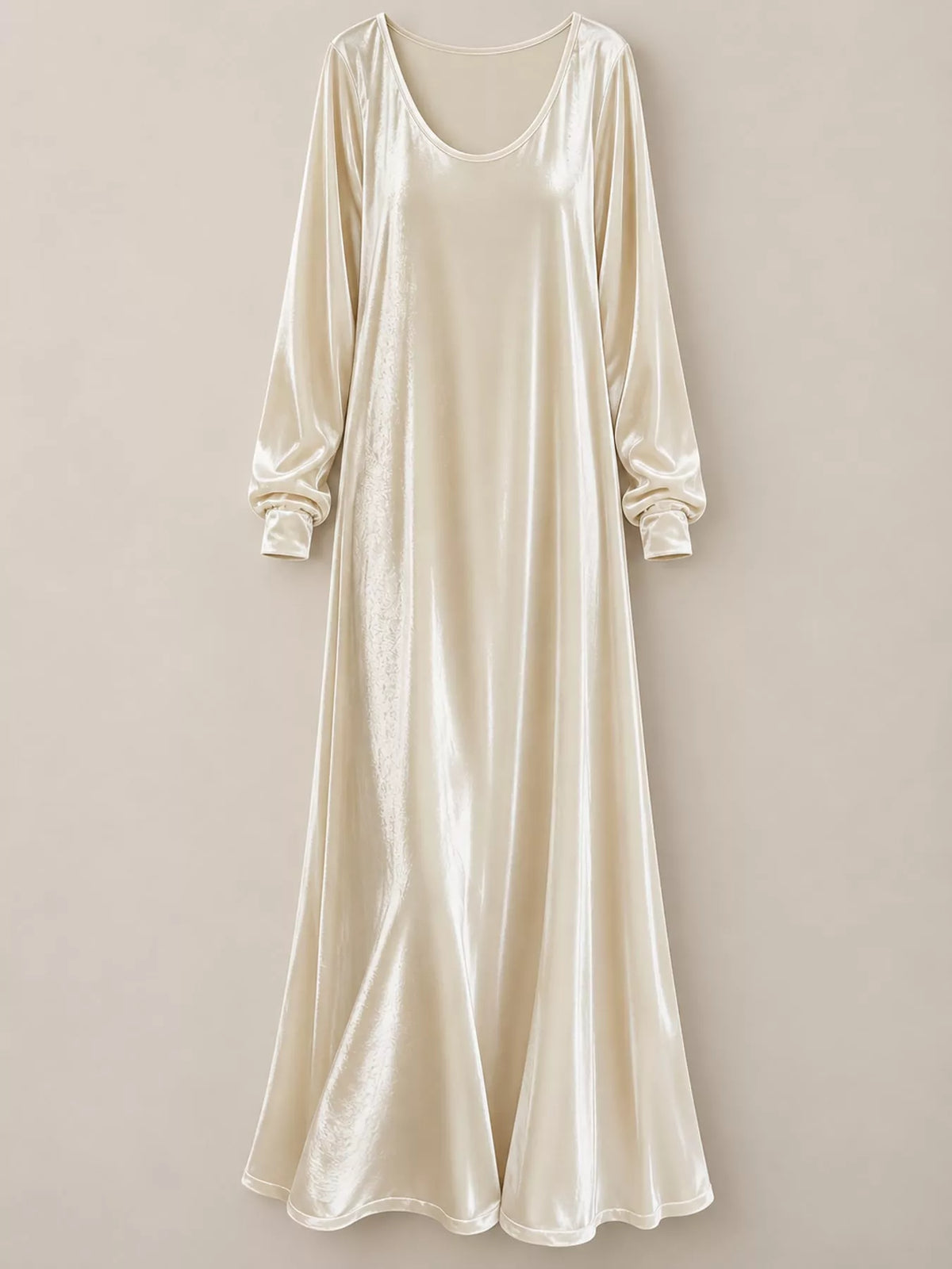 Velvet Long-Sleeve Maxi Dress