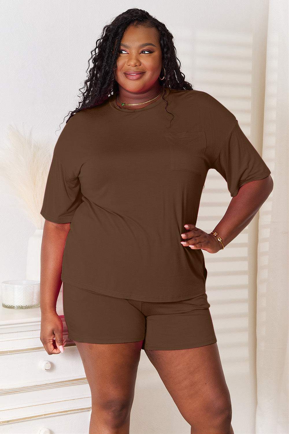Basic Bae Half Sleeve Top and Shorts Set
