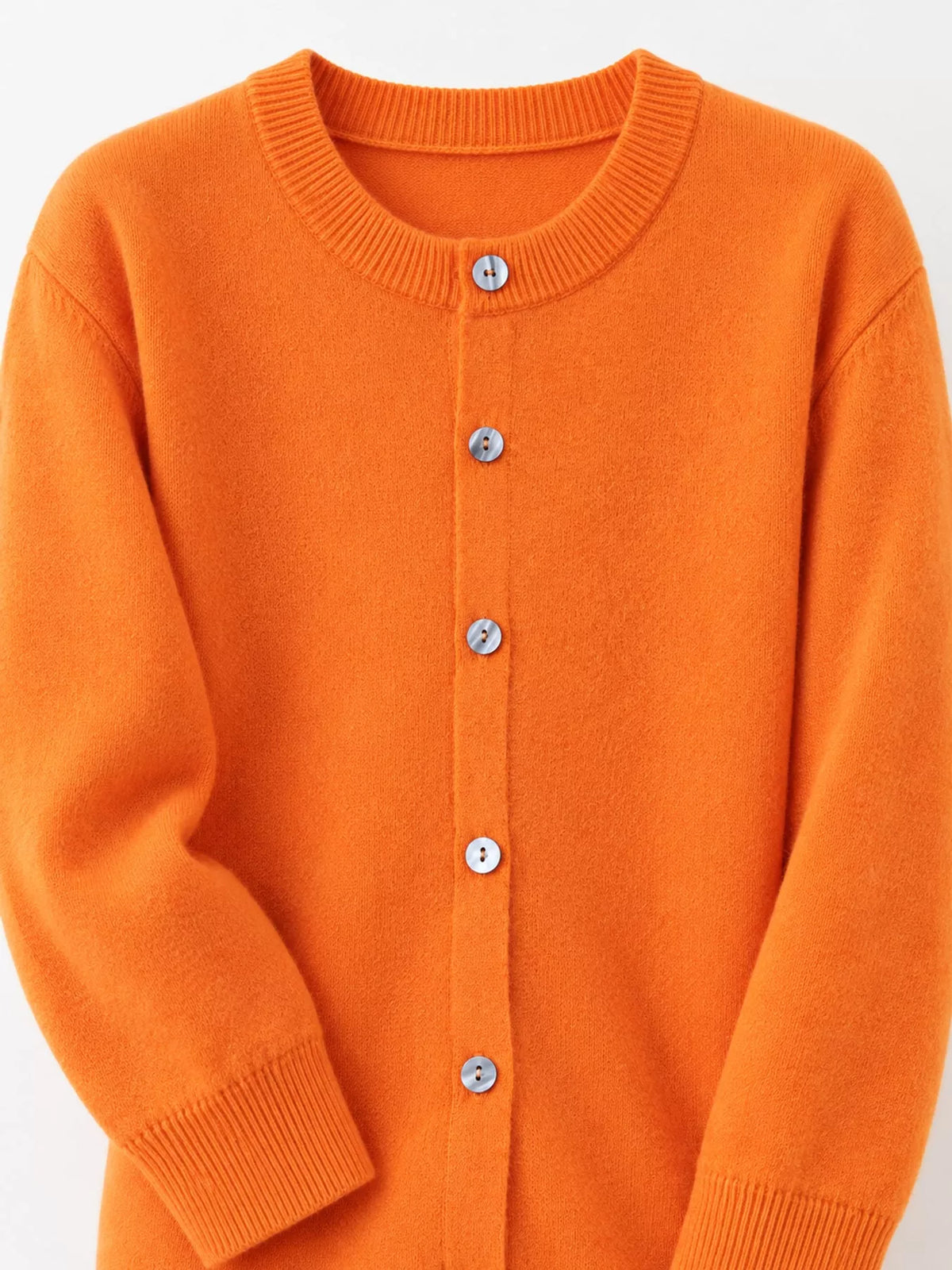 Crew Neck Button-Down Cardigan