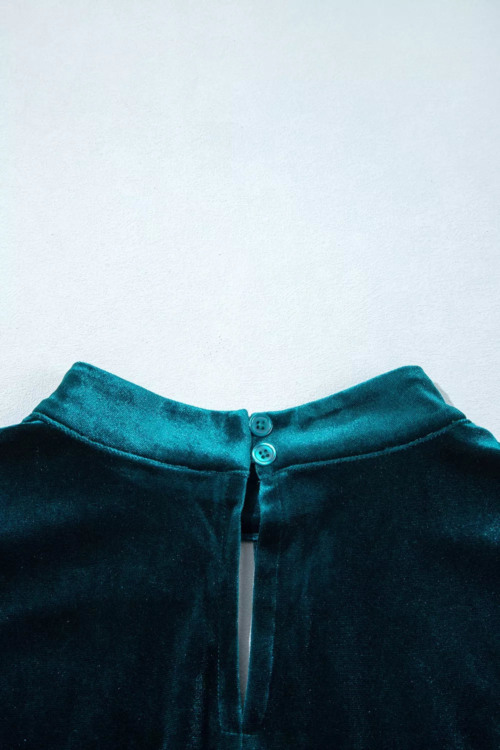 Velvet Mock Neck Long Sleeve Dress in Deep Teal