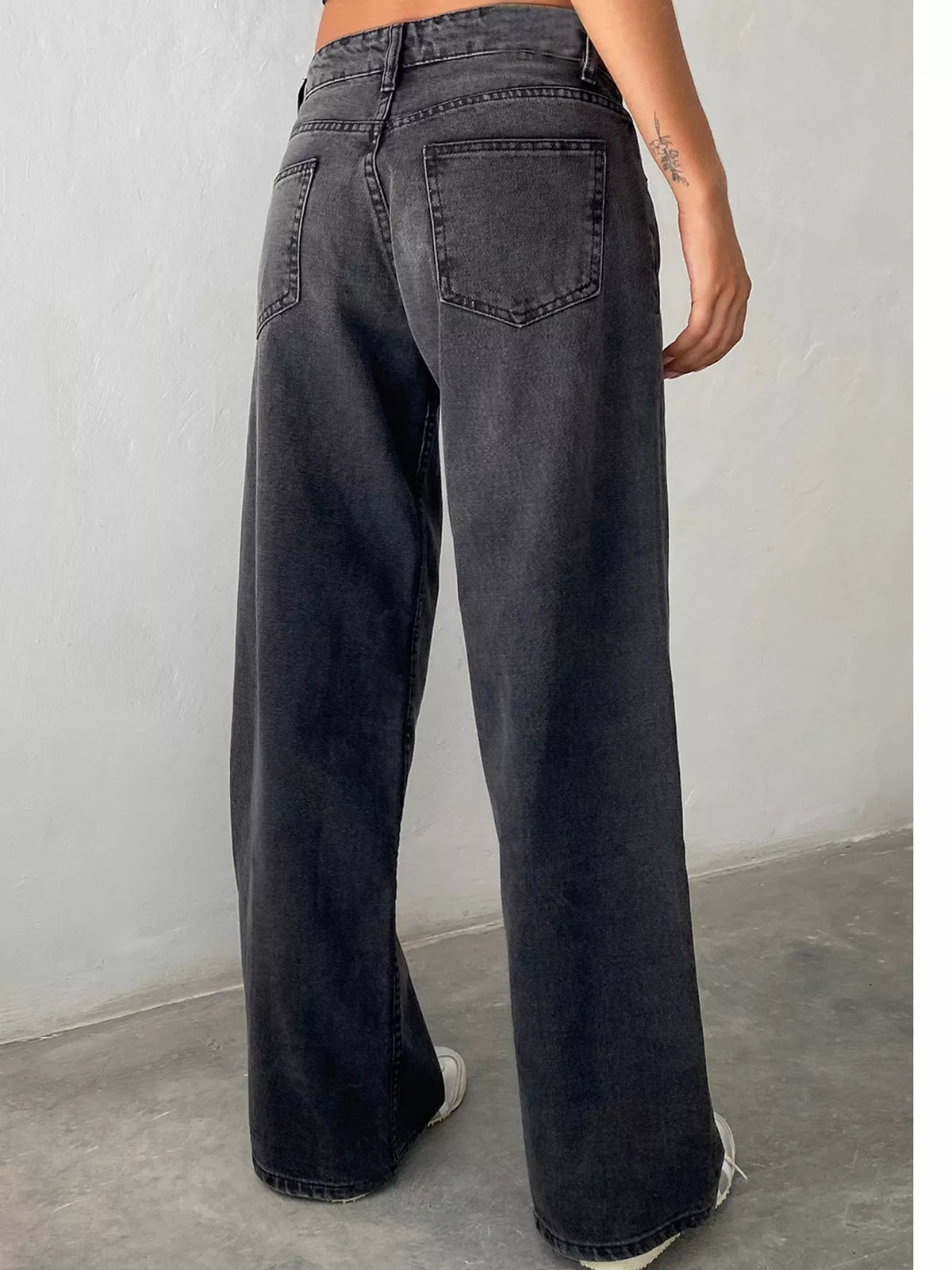 Wide-Leg Vintage Wash Jeans