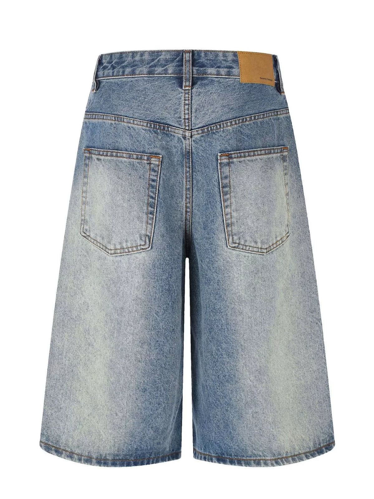 Blue Vintage Wash Wide Leg Denim Capris by TrendMaster